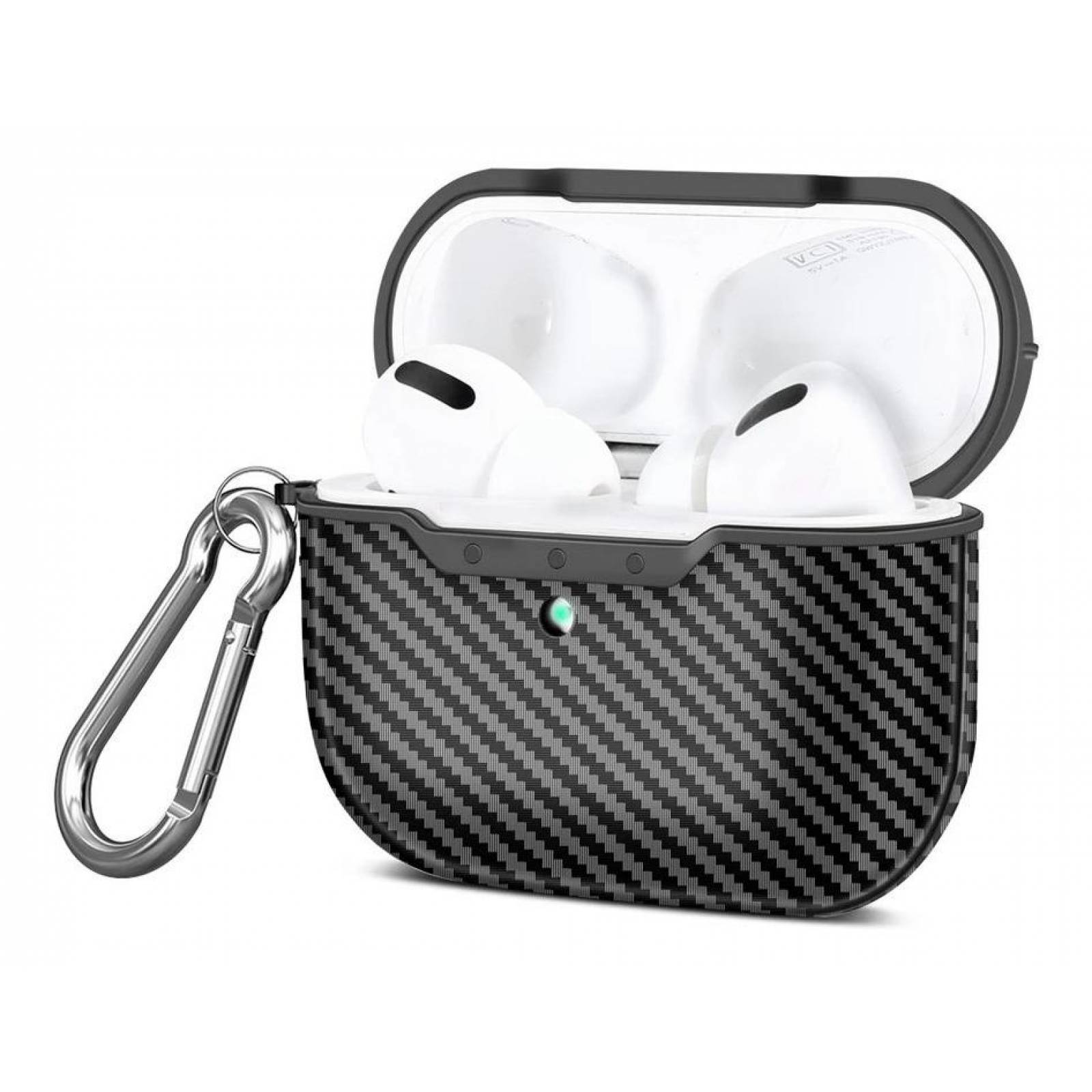 Funda TPU para AirPods Pro Gadget Collection Mx con Gancho Acabado Fibra Carbono Negro