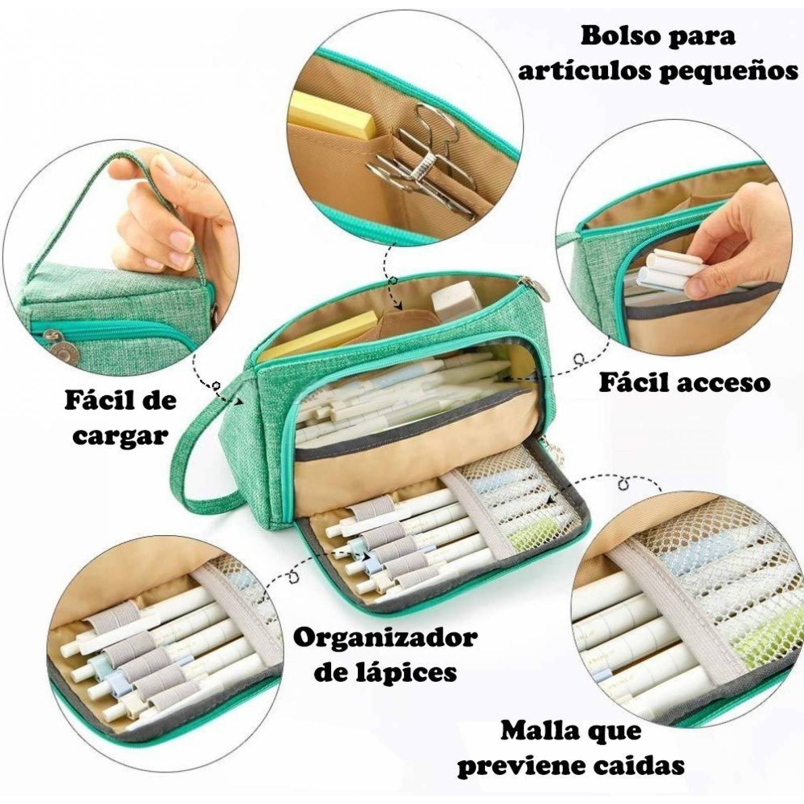 Lapicera Cosmetiquera Organizadora Gadget Collection Mx Verde