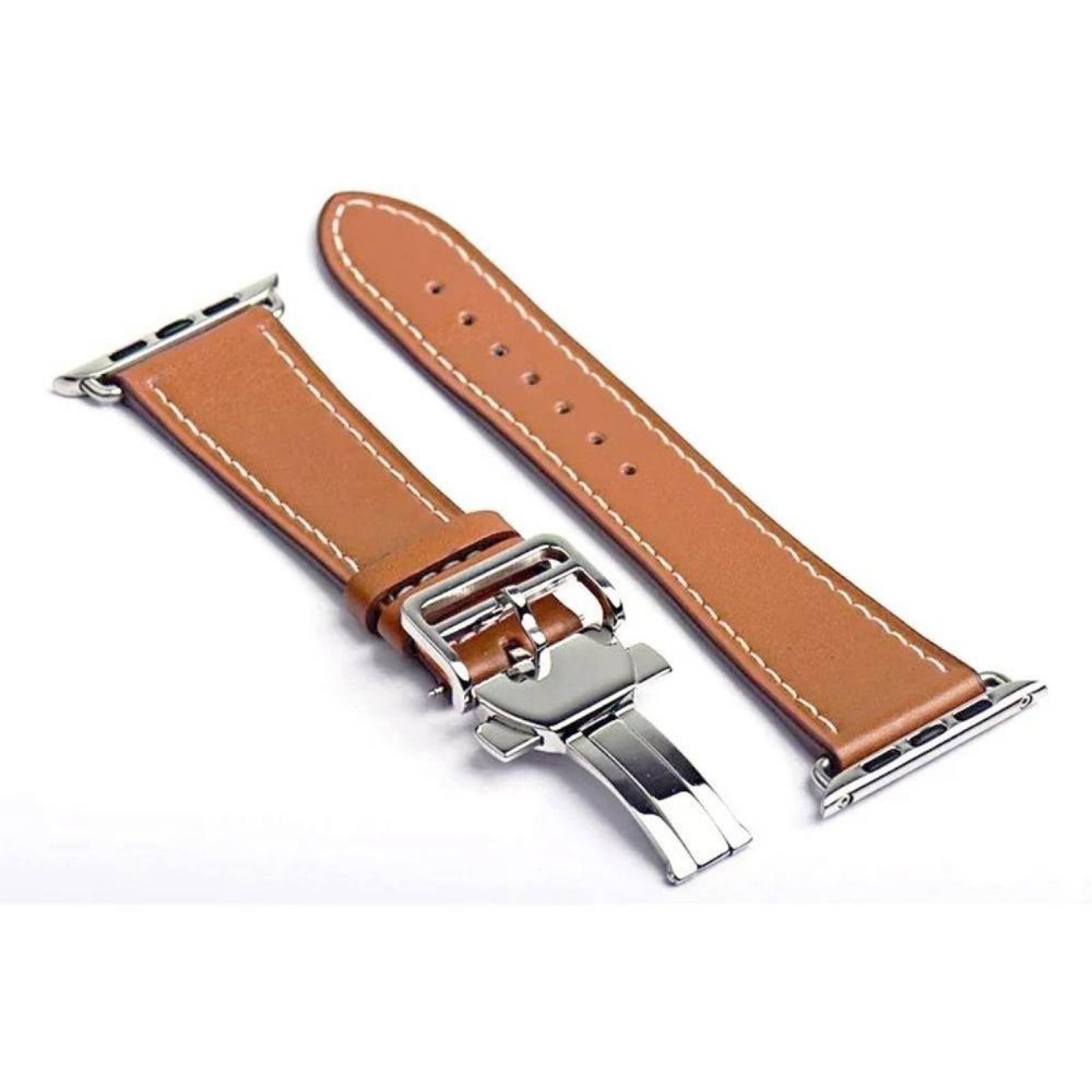 Correa De Piel Con Broche Desplegable Para Apple Watch