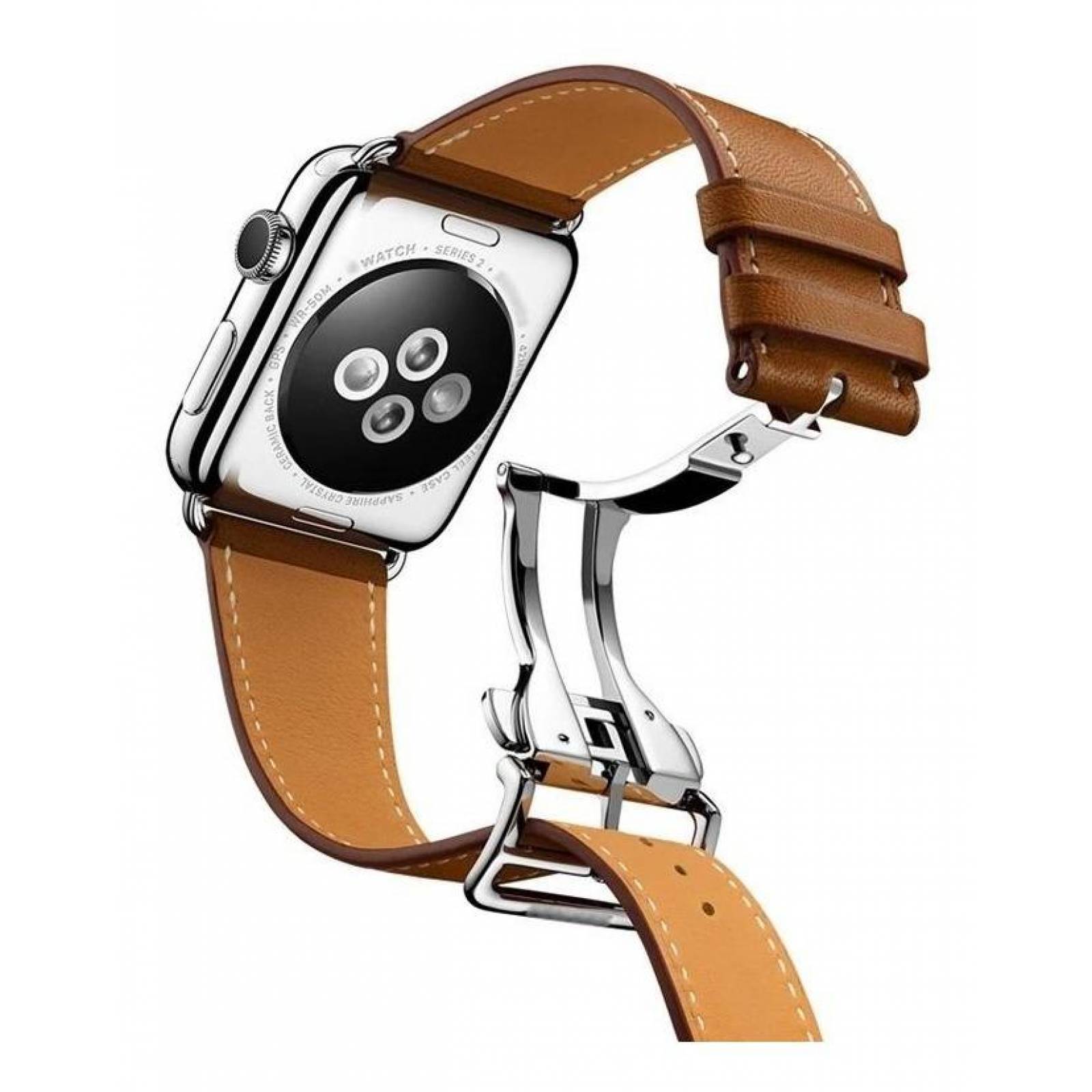 Correa De Piel Con Broche Desplegable Para Apple Watch