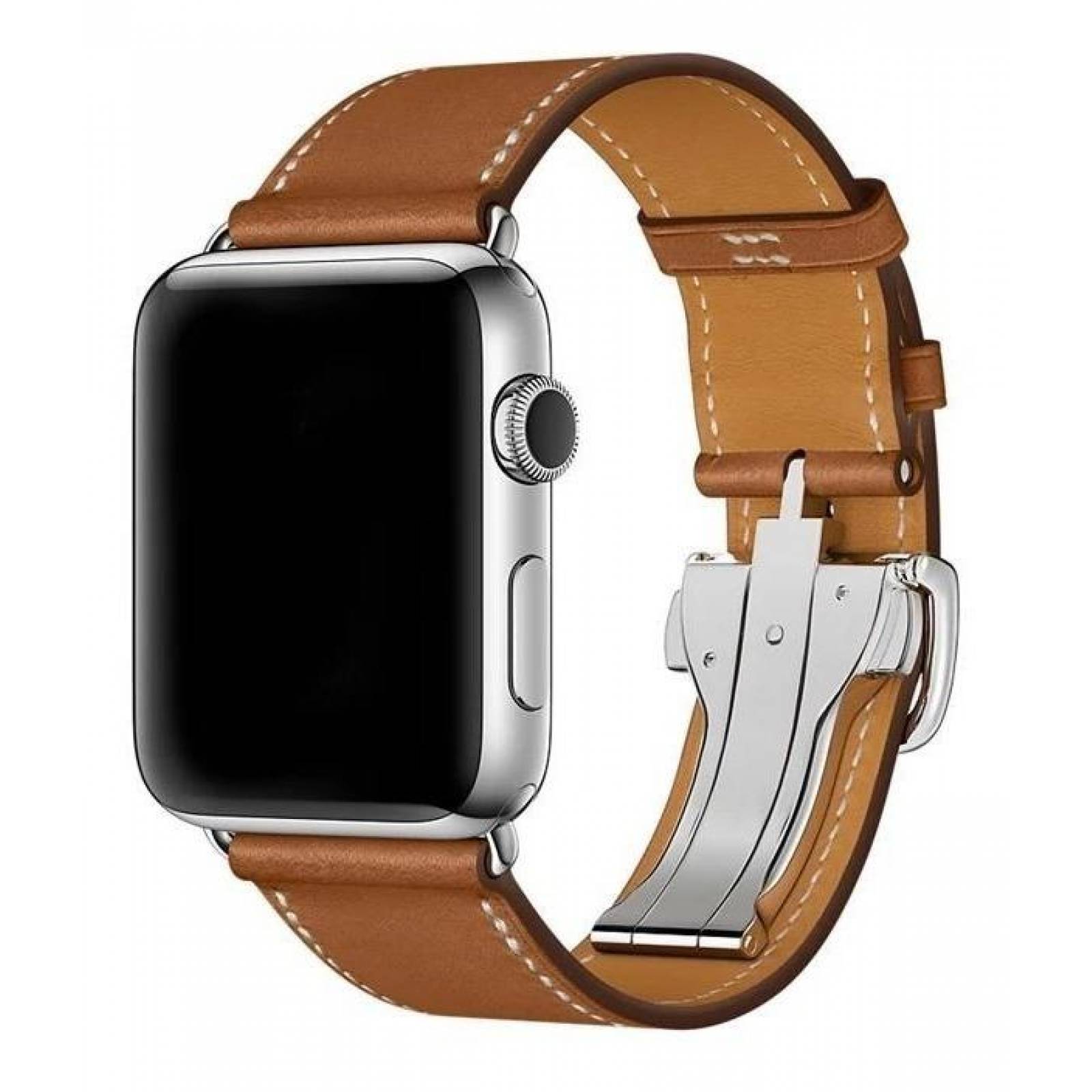 Correa De Piel Con Broche Desplegable Para Apple Watch