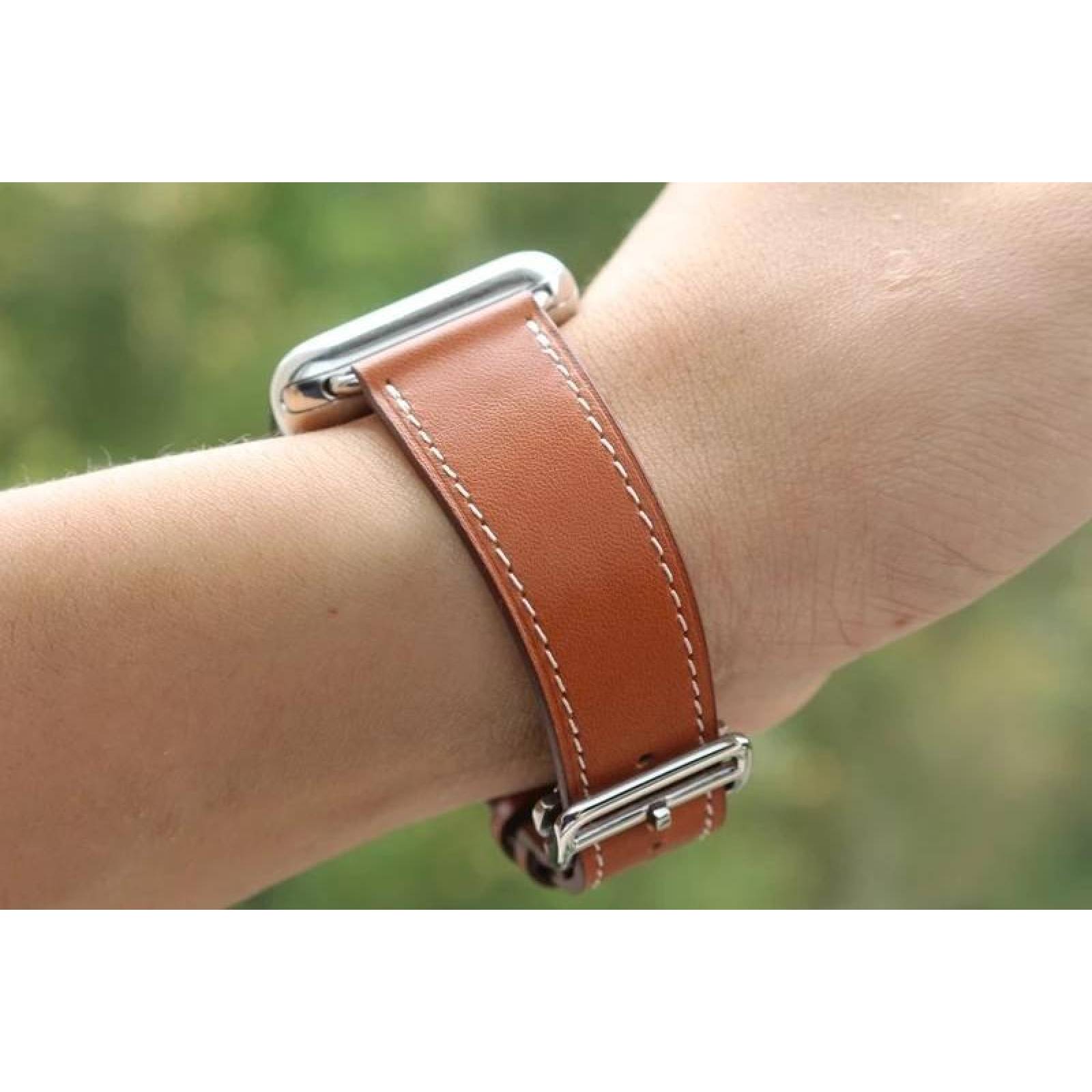 Correa De Piel Con Broche Desplegable Para Apple Watch