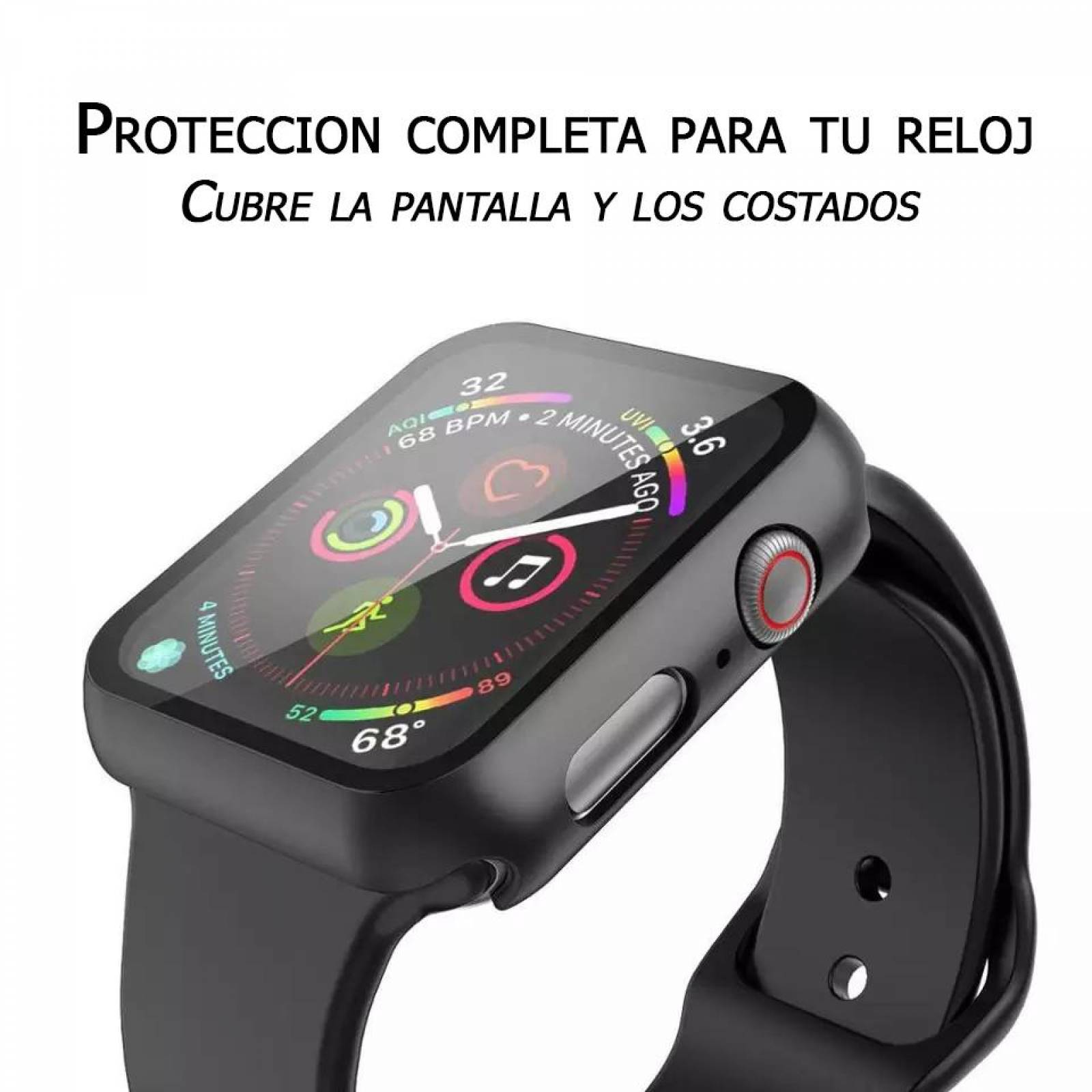 Funda Protector Con Mica de Cristal Templado para Apple Watch Series 4 Y 5 De 40 y 44MM 