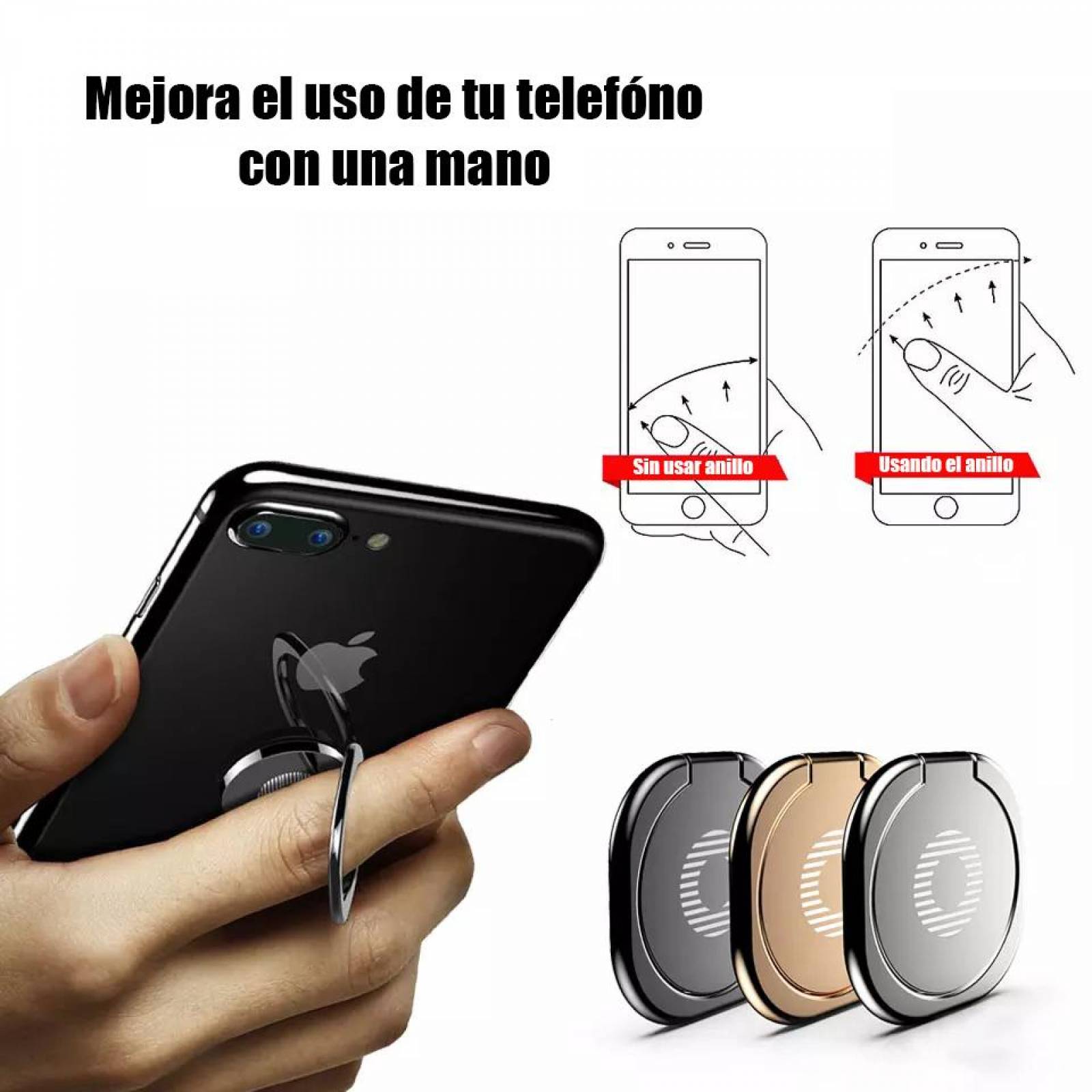 Anillo Para Celular Ultradelgado Negro