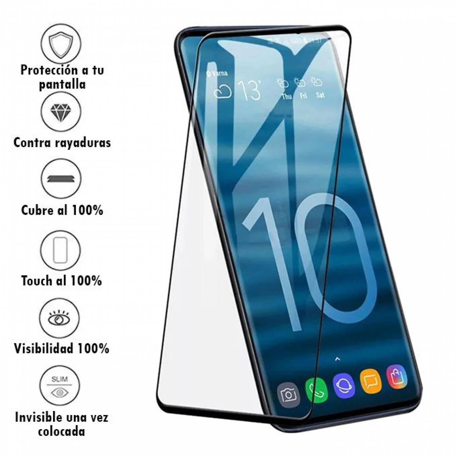 Mica de Cristal Templado Curvo para Samsung S10 Plus