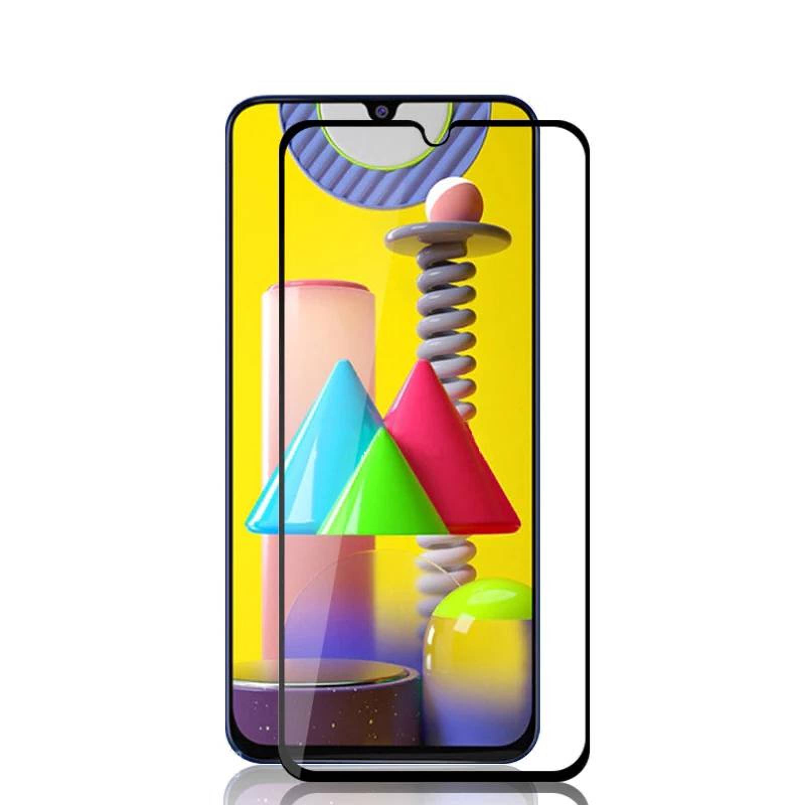 Mica de Cristal Templado 9D Borde Negro Para Samsung M31