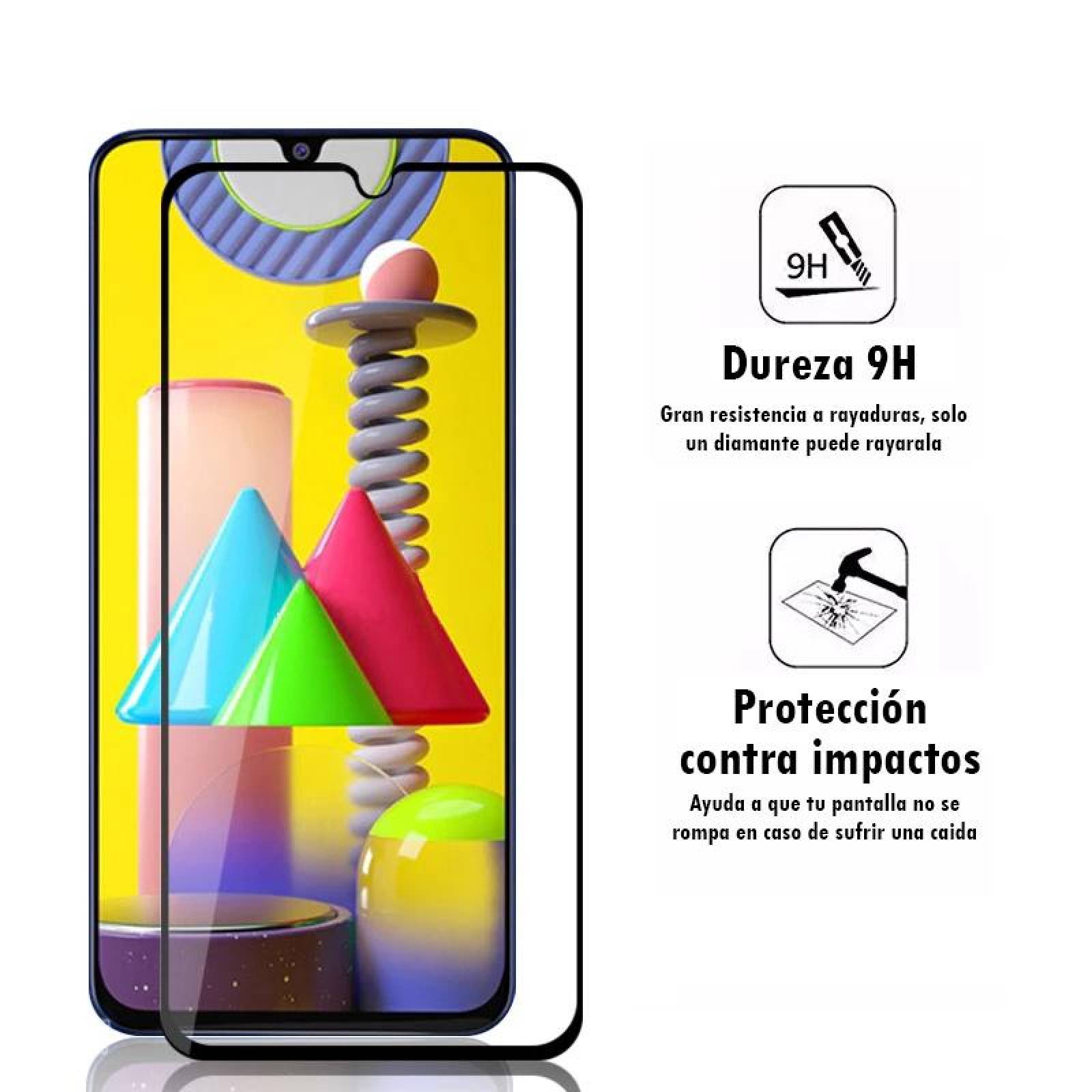 Mica de Cristal Templado 9D Borde Negro Para Samsung M31