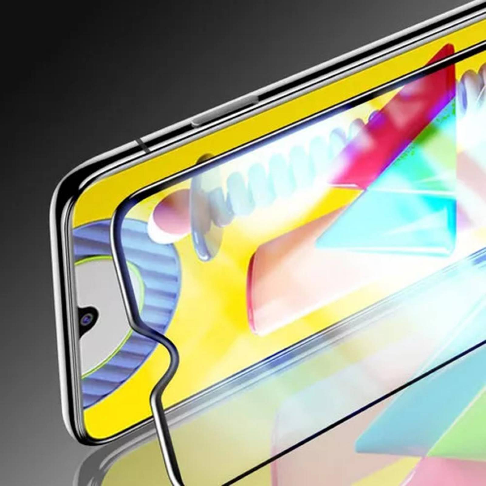 Mica de Cristal Templado 9D Borde Negro Para Samsung M31