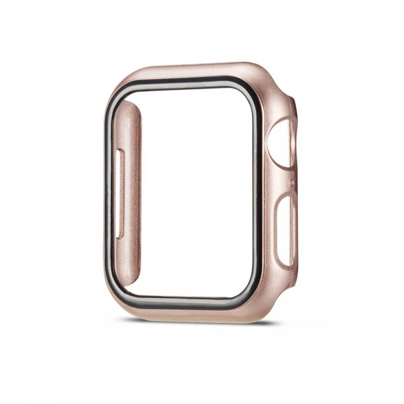 Funda con cristal templado para Apple Watch 38MM ROSA GOLD