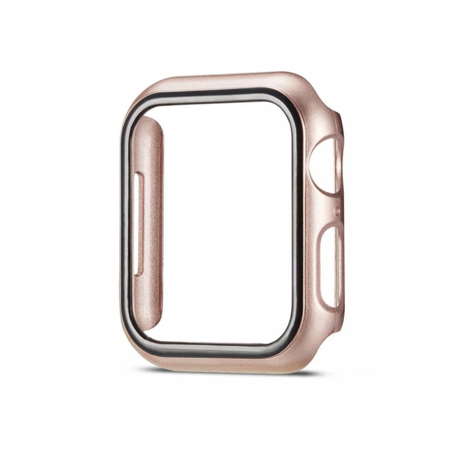 Funda con cristal templado para Apple Watch 42MM ROSA GOLD