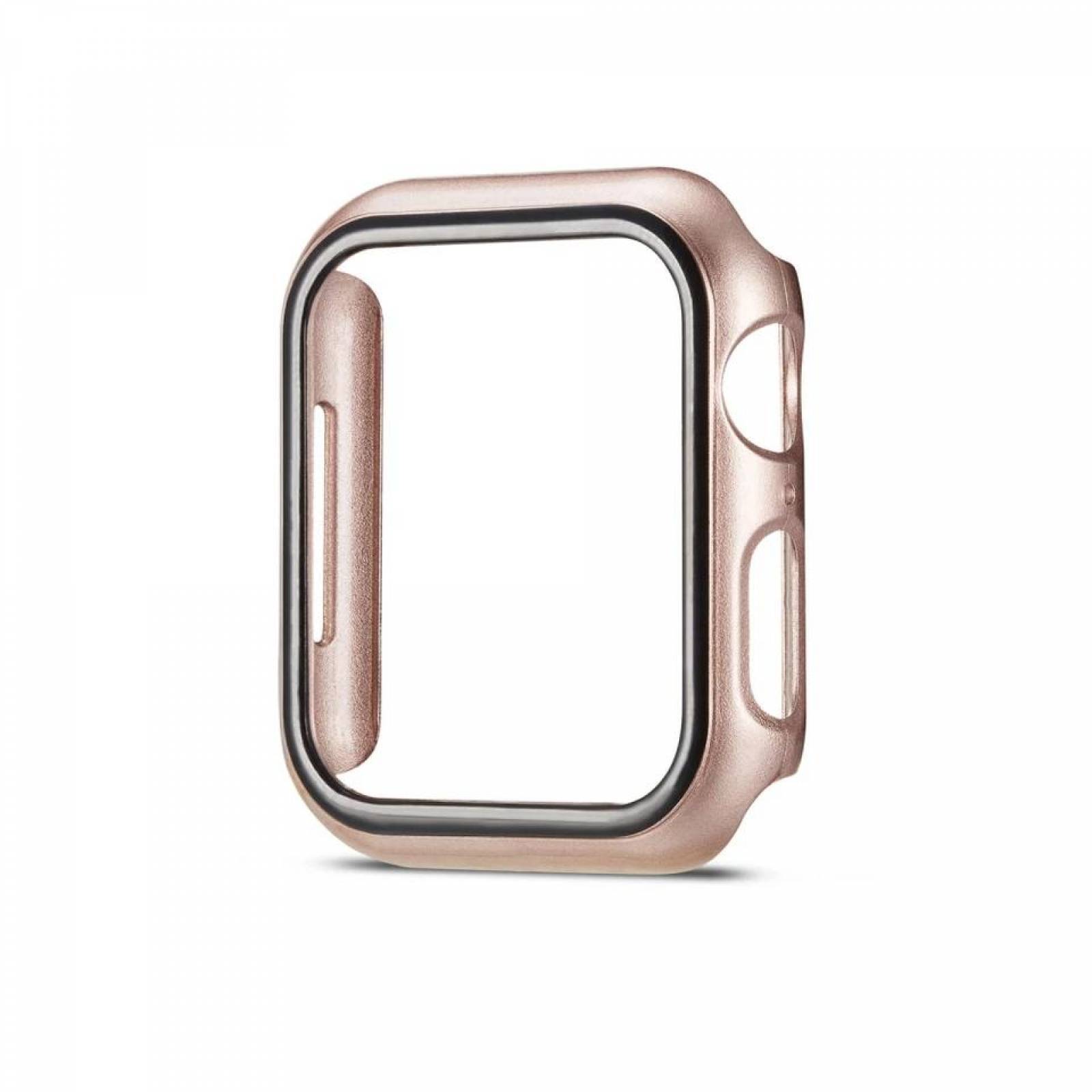 Funda con cristal templado para Apple Watch 42MM ROSA GOLD