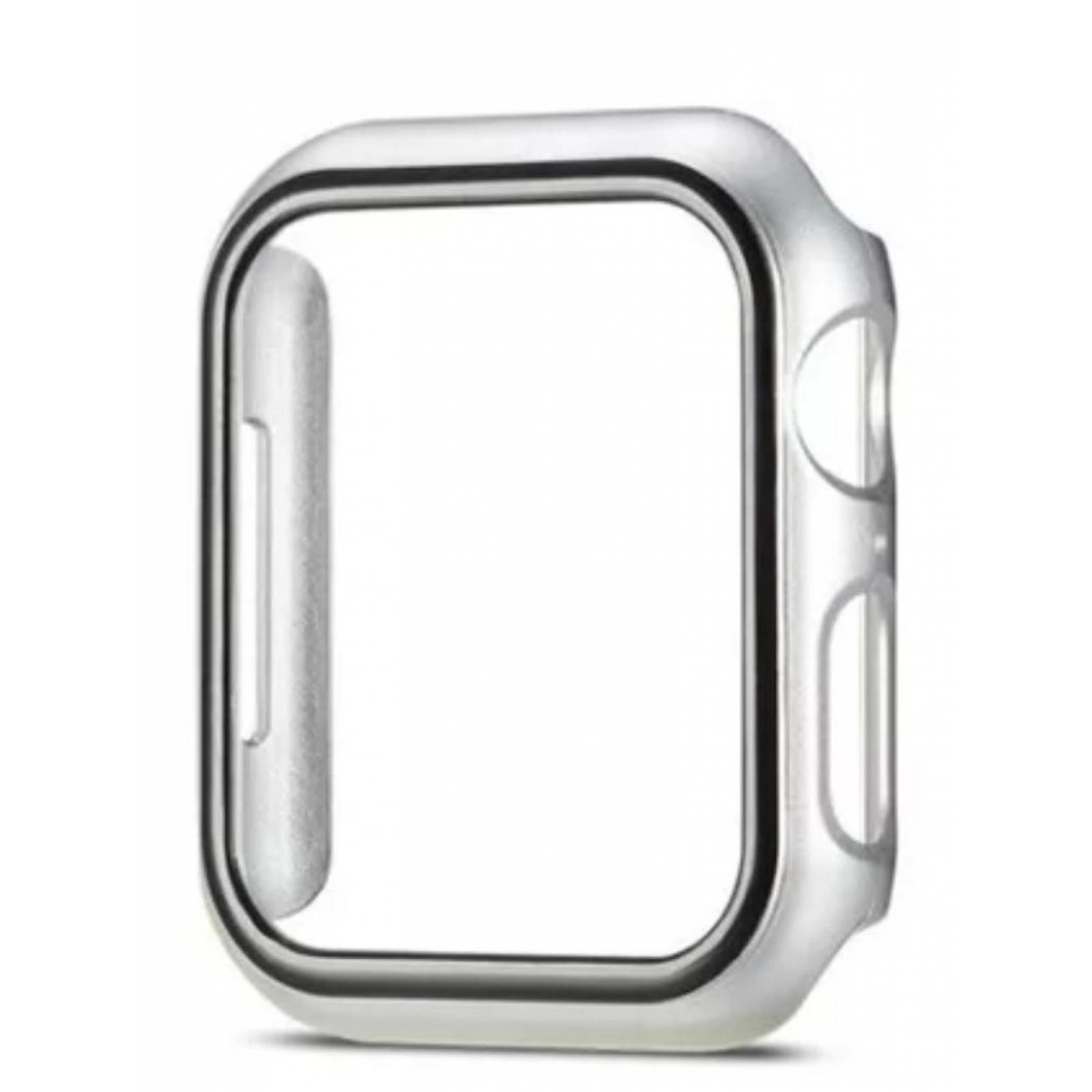 Funda con cristal templado para Apple Watch 42MM PLATA