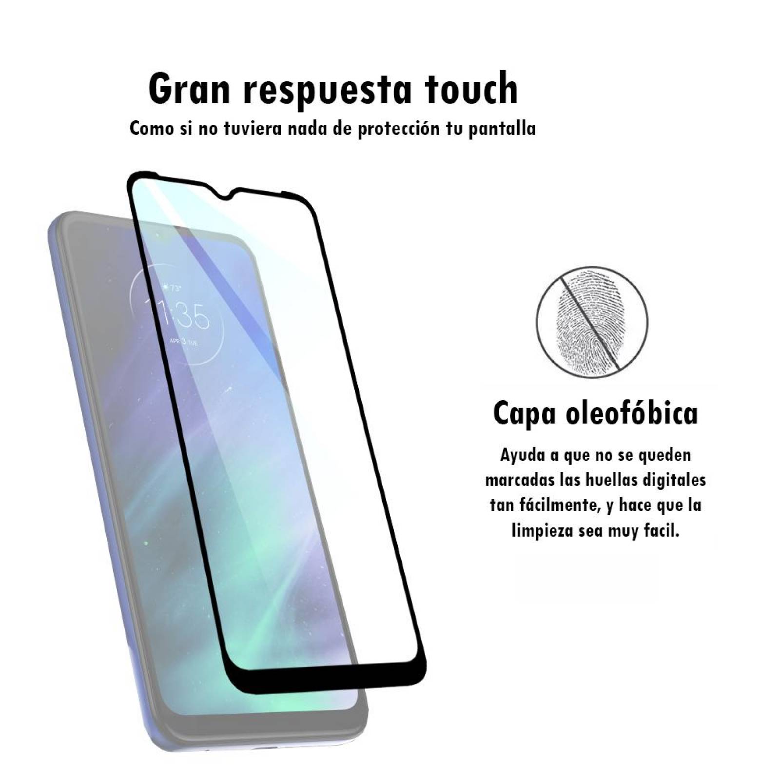 Mica de Cristal Templado 9D para Motorola One One Fusion