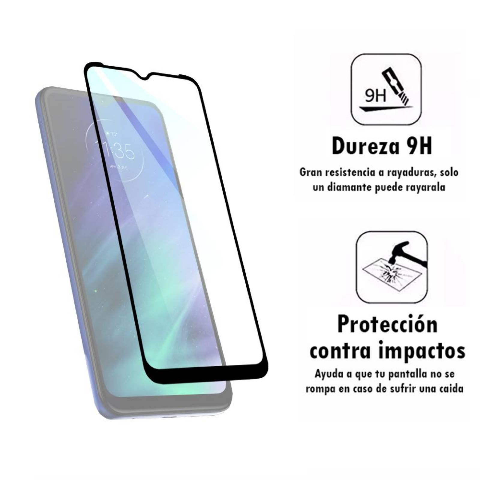 Mica de Cristal Templado 9D para Motorola One One Fusion