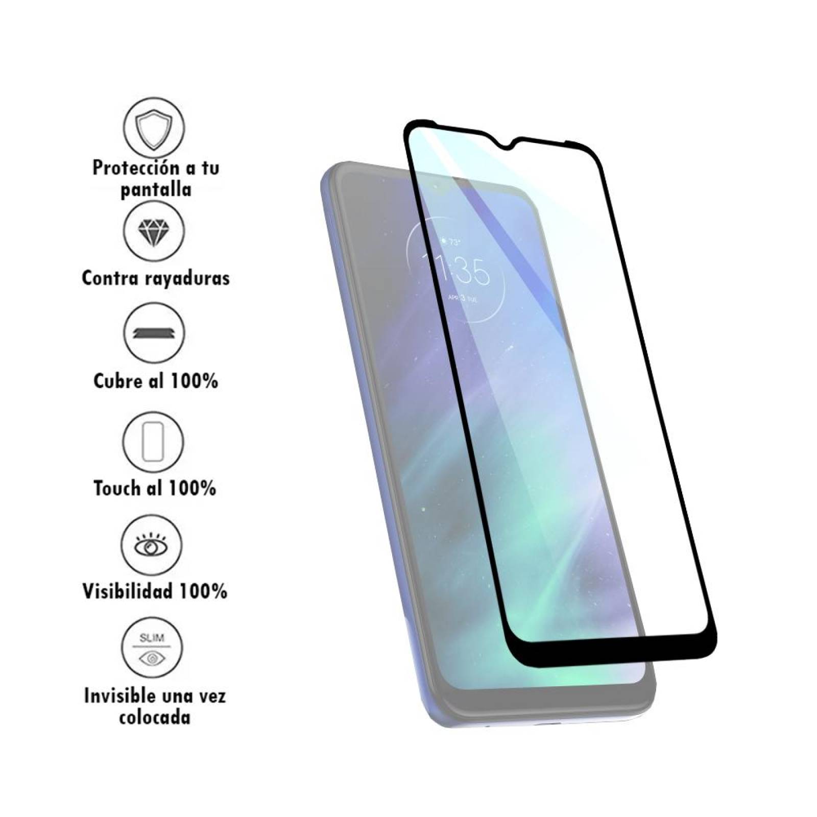 Mica de Cristal Templado 9D para Motorola One One Fusion