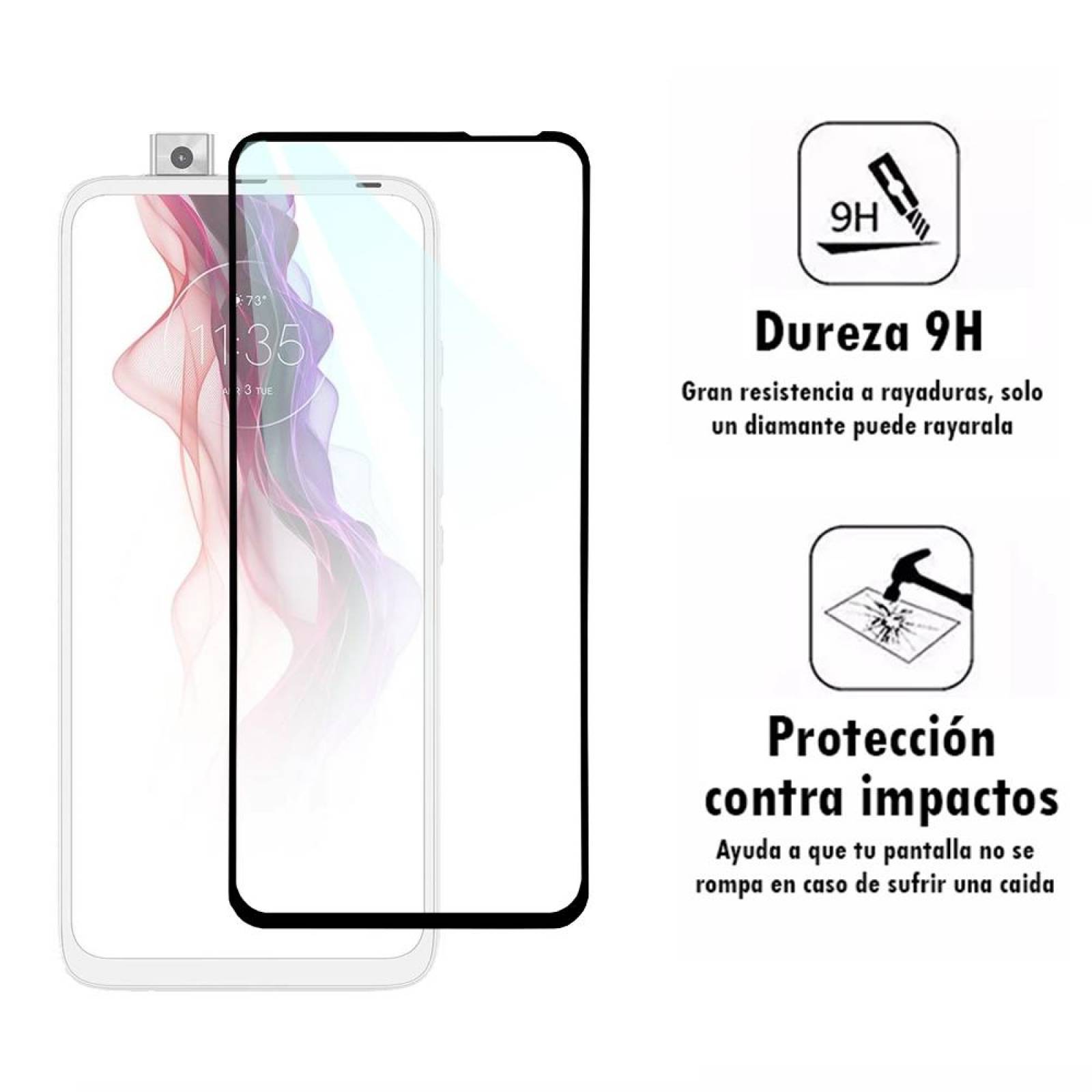 Mica de Cristal Templado 9D para Motorola One One Fusion +