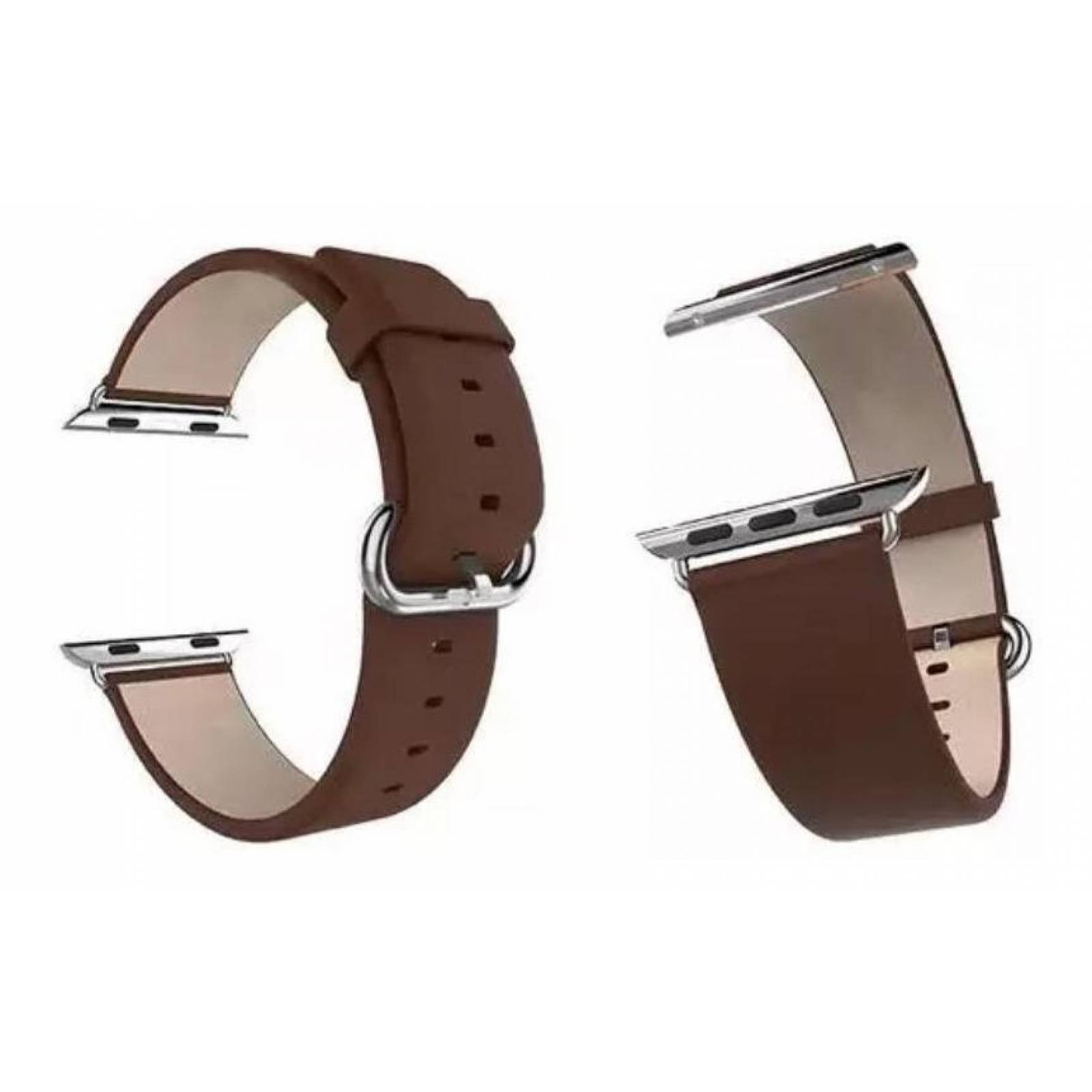 Correa De Piel Con Hebilla Para Apple Watch 38 y 40 mm Cafe