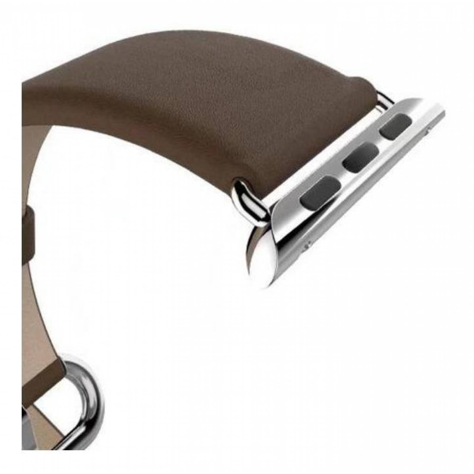 Correa De Piel Con Hebilla Para Apple Watch 38 y 40 mm Cafe