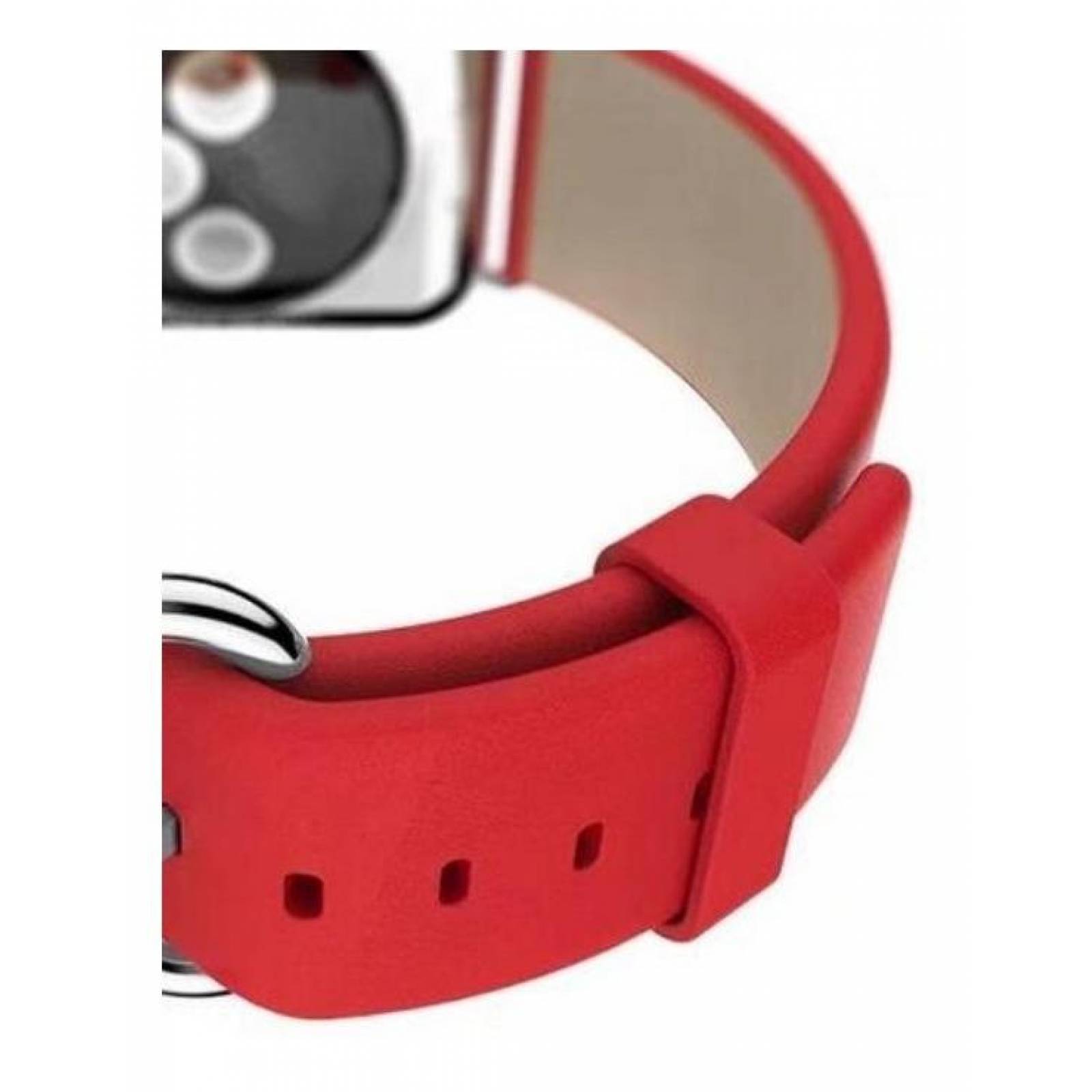 Correa De Piel Con Hebilla Para Apple Watch 42 y 44 mm Rojo