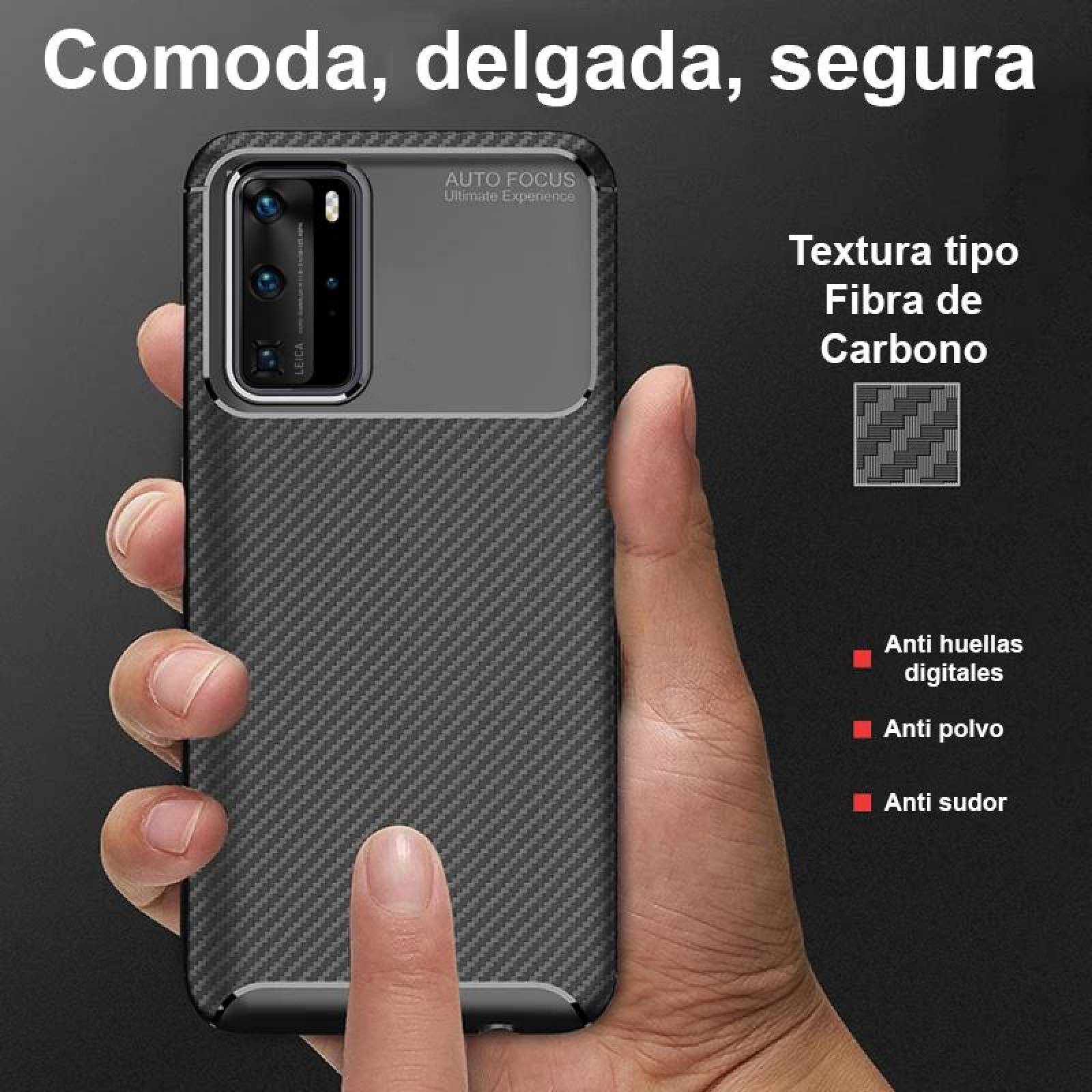 Para Xiaomi Poco C65 Funda de teléfono TPU de fibra de carbono con