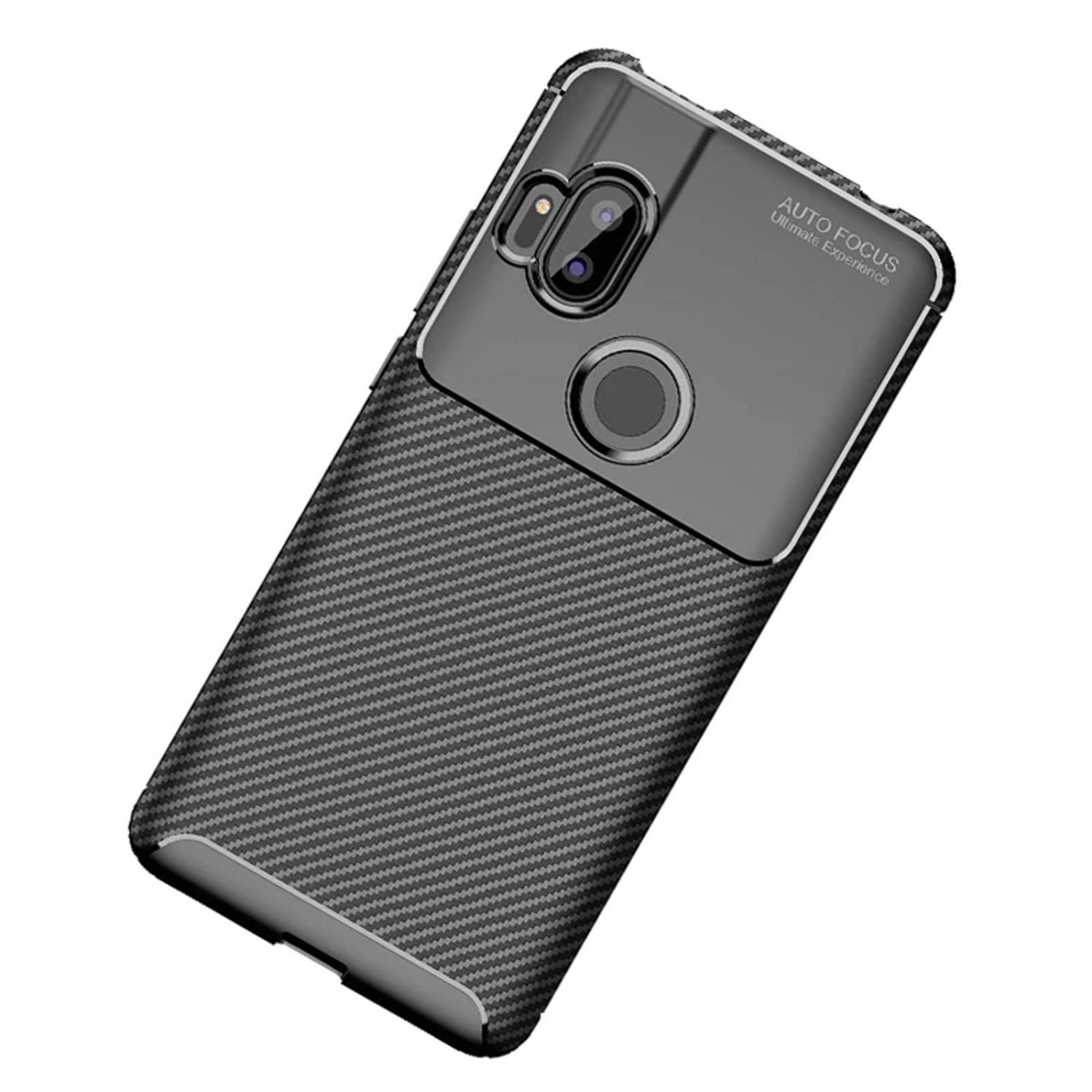 Funda Acabado Tipo Fibra de Carbono para Motorola One Hyper 