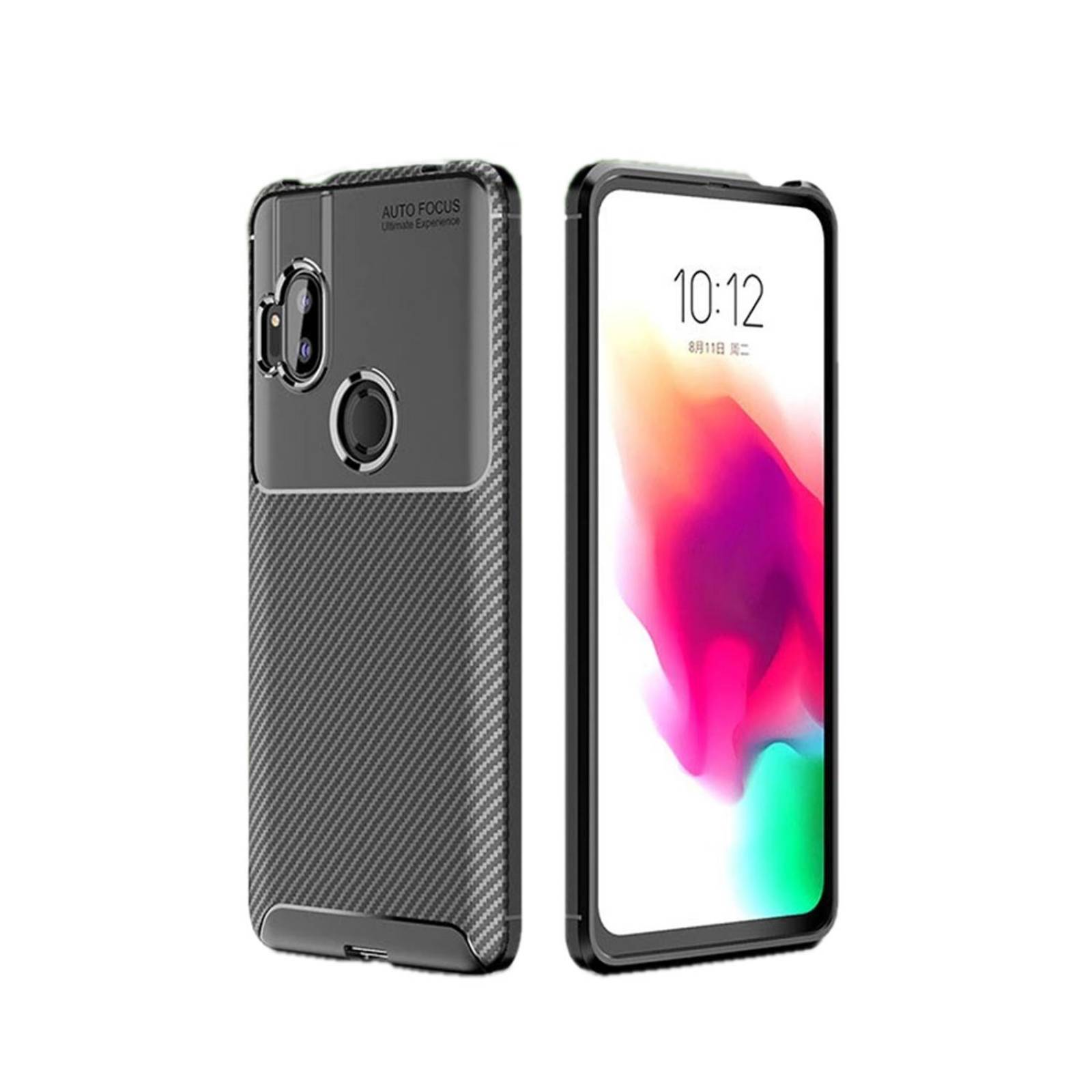 Funda Acabado Tipo Fibra de Carbono para Motorola One Hyper 