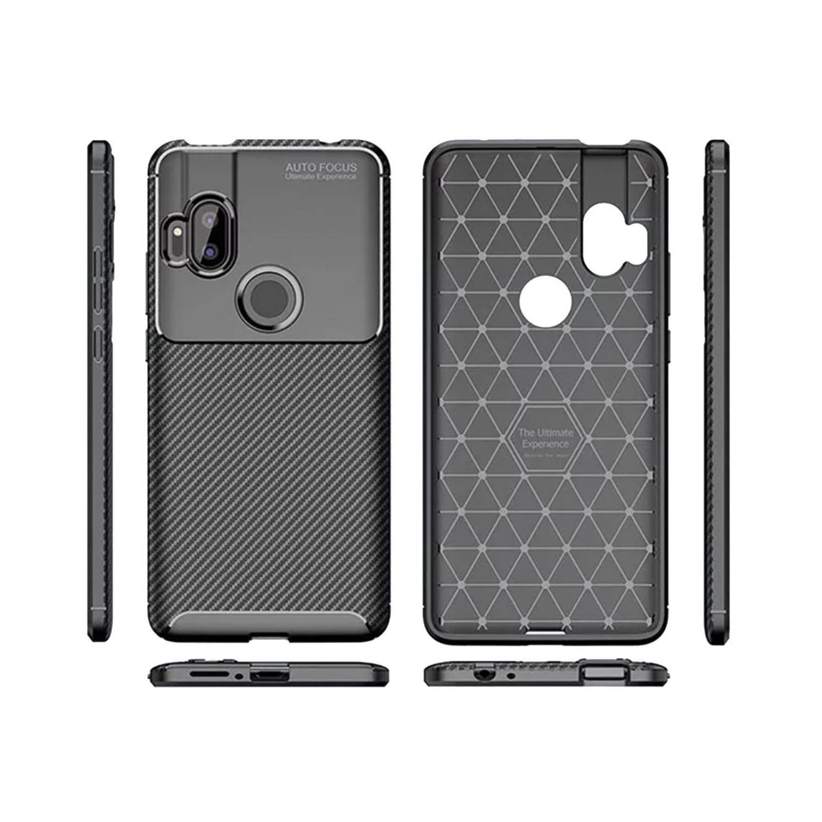 Funda Acabado Tipo Fibra de Carbono para Motorola One Hyper 