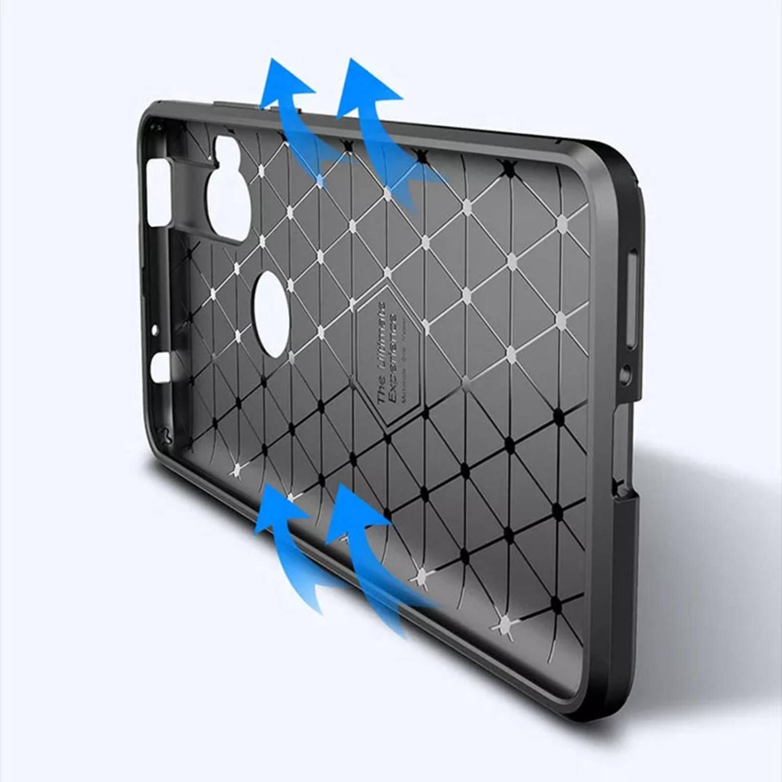 Funda Acabado Tipo Fibra de Carbono para Motorola One Hyper 