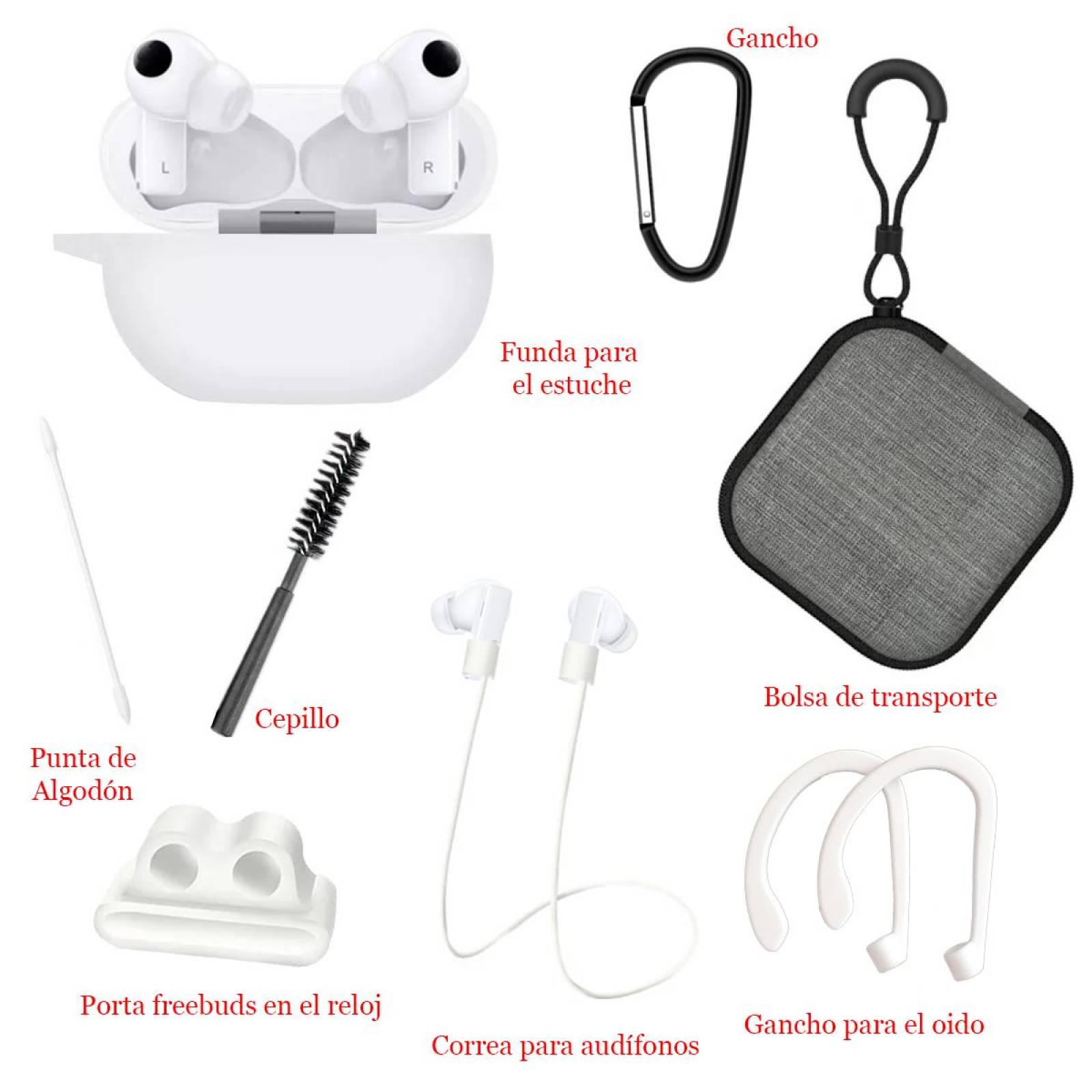 Funda y kit de accesorios 8 en 1 para Huawei Freebuds Pro 