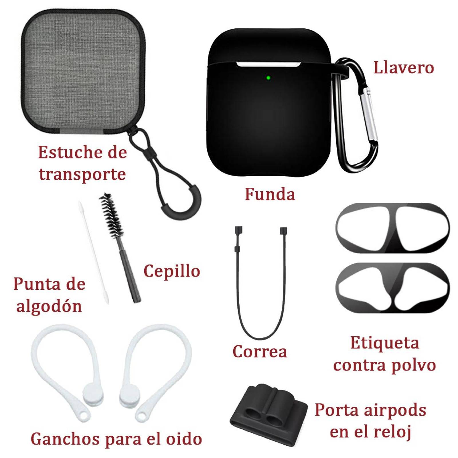 Funda y kit de accesorios 9 en 1 para Airpods 2 o 1 