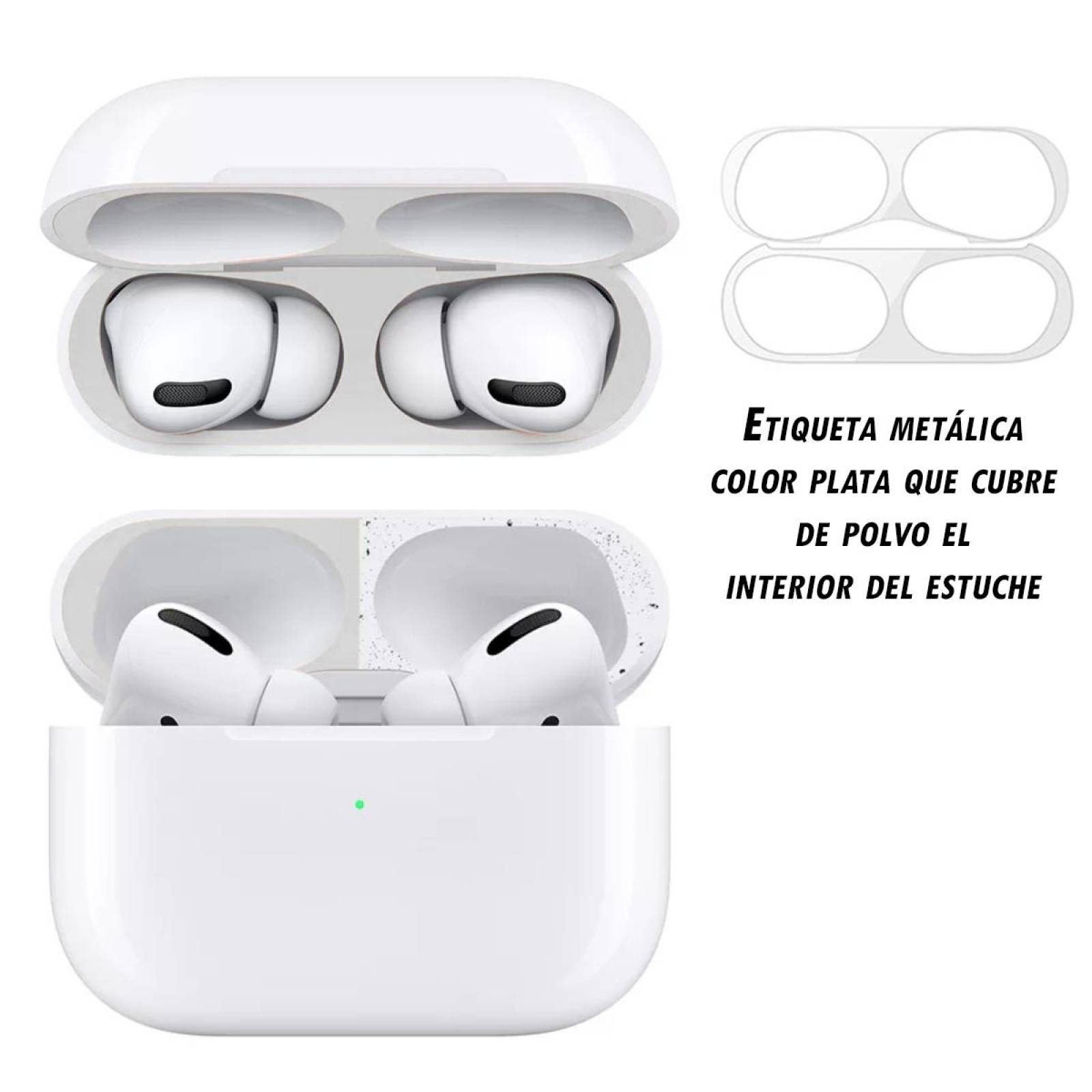 Funda Alto Brillo Y Kit Accesorios Para AirPods Pro 9 Piezas Negro