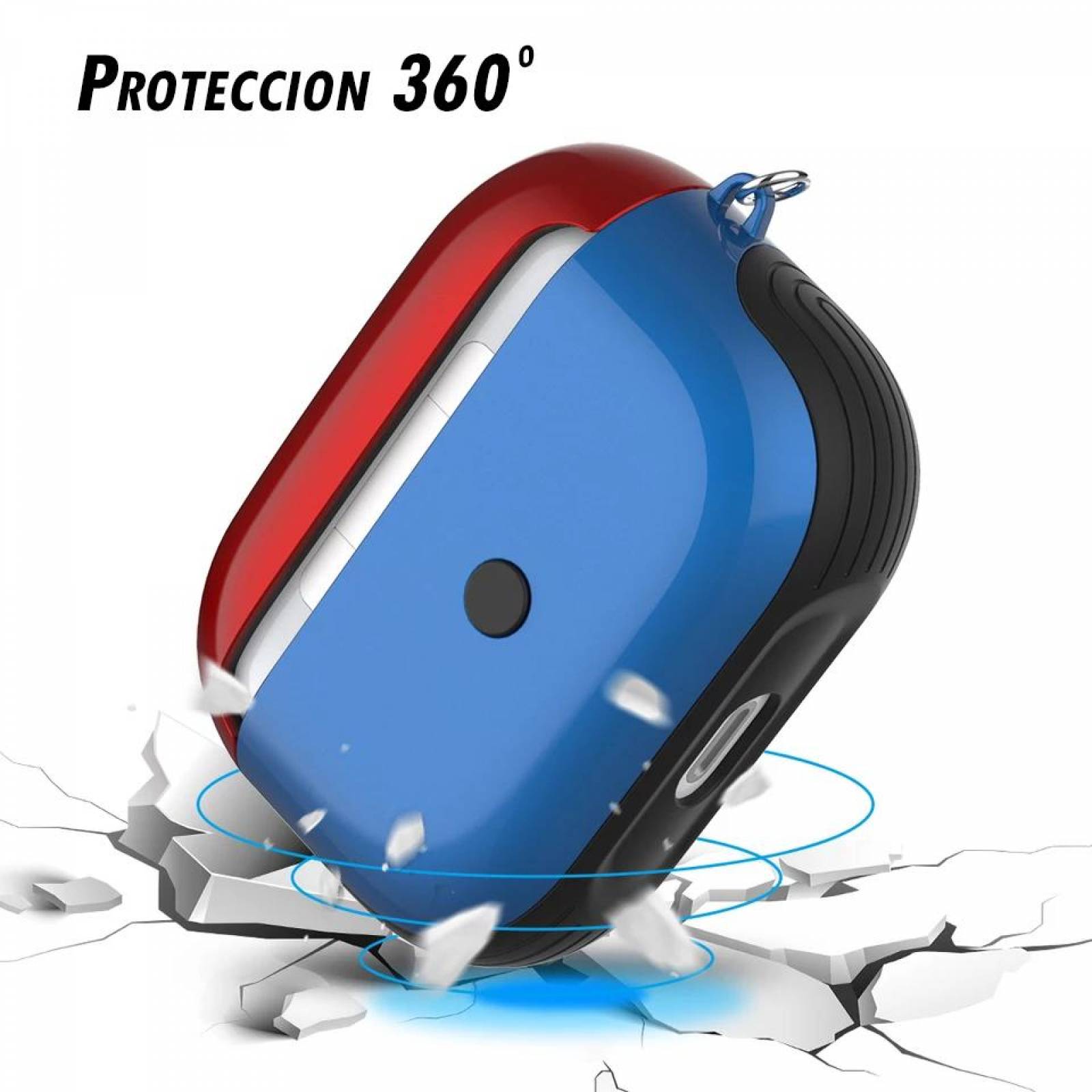 Funda Alto Brillo Y Kit Accesorios Para AirPods Pro 9 Piezas Azul marino