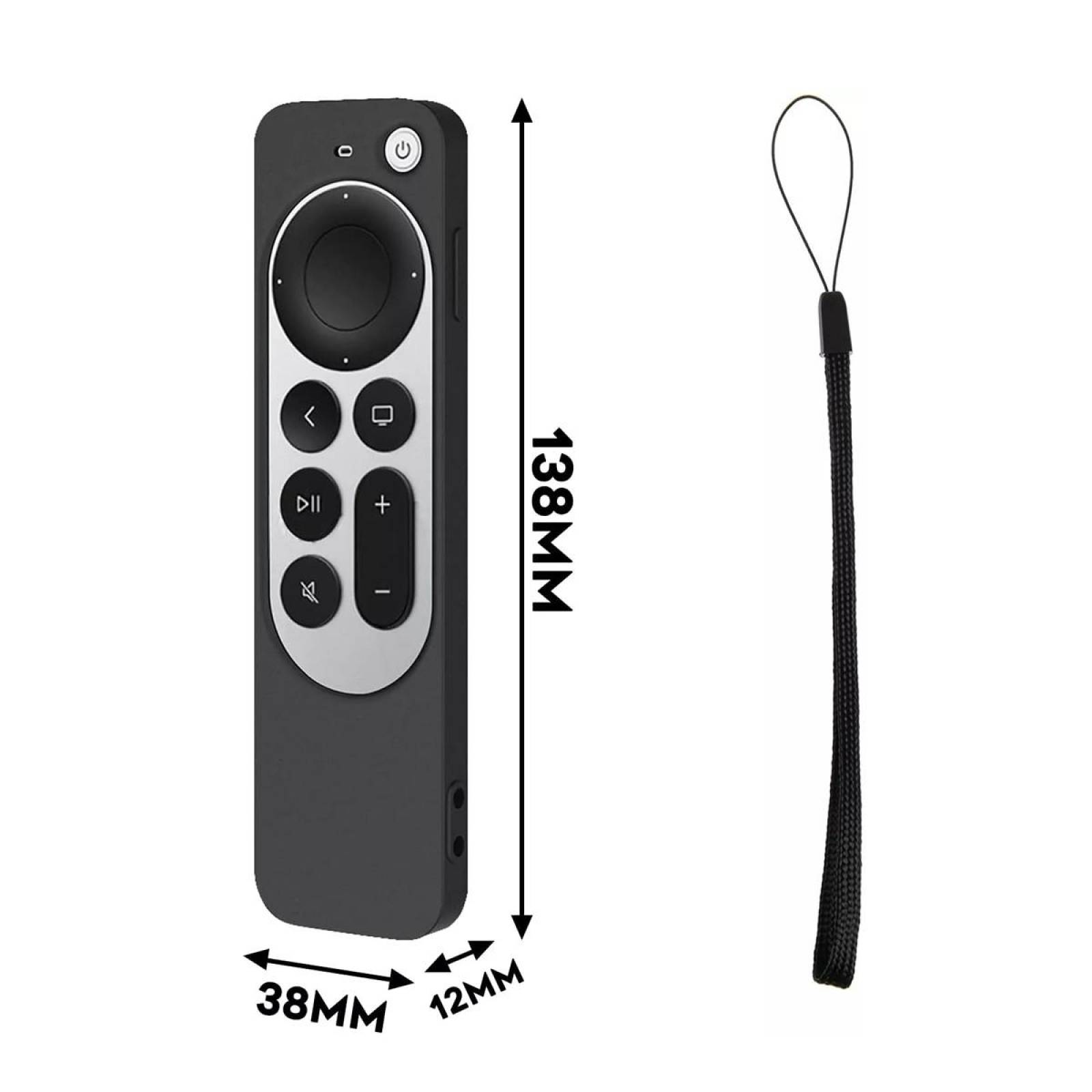 Funda para control Siri Remote 2 Gen 2021 de Apple Tv 4k Negro