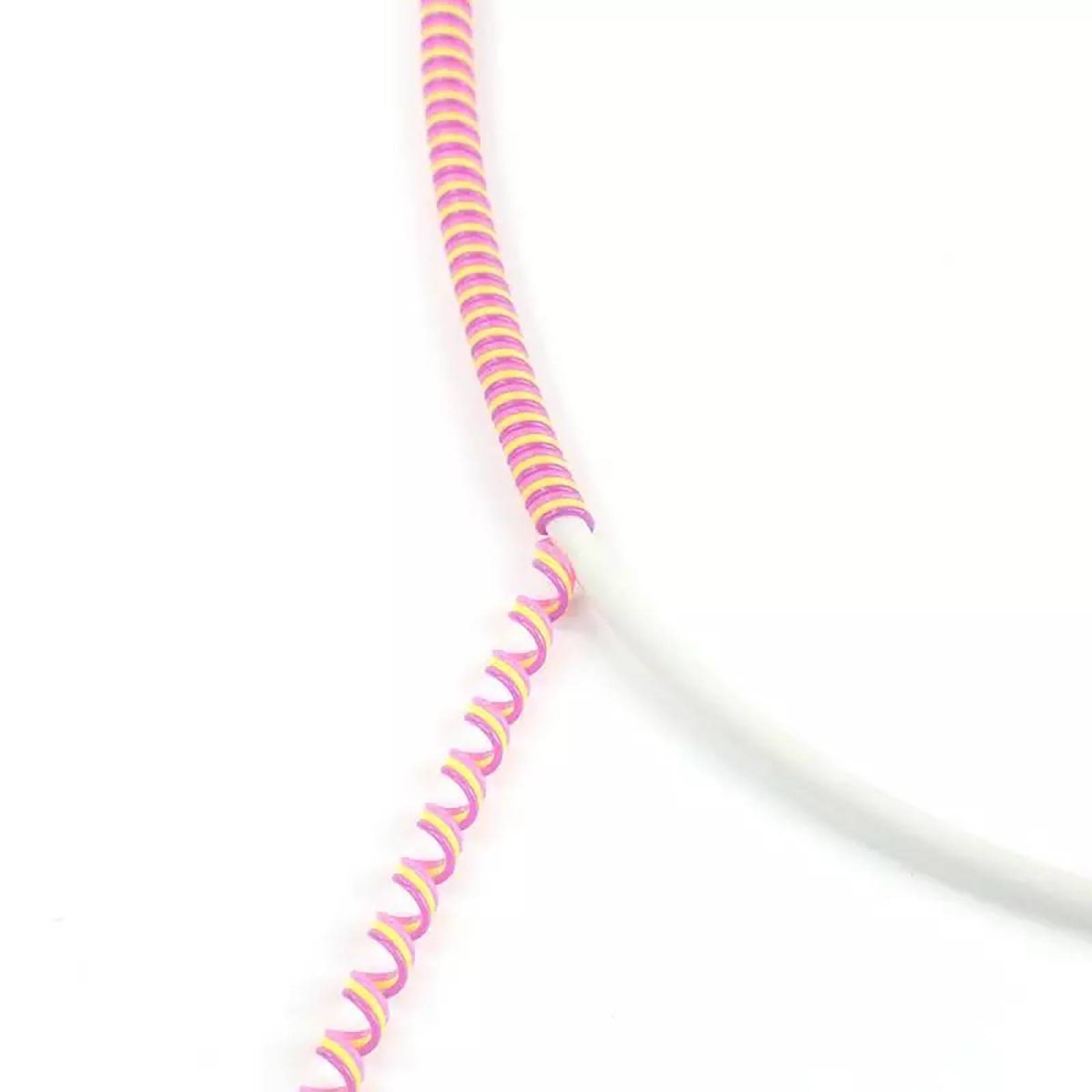 Espiral Tricolor Protector de Cable USB de 1.4 mts Largo Azul marino