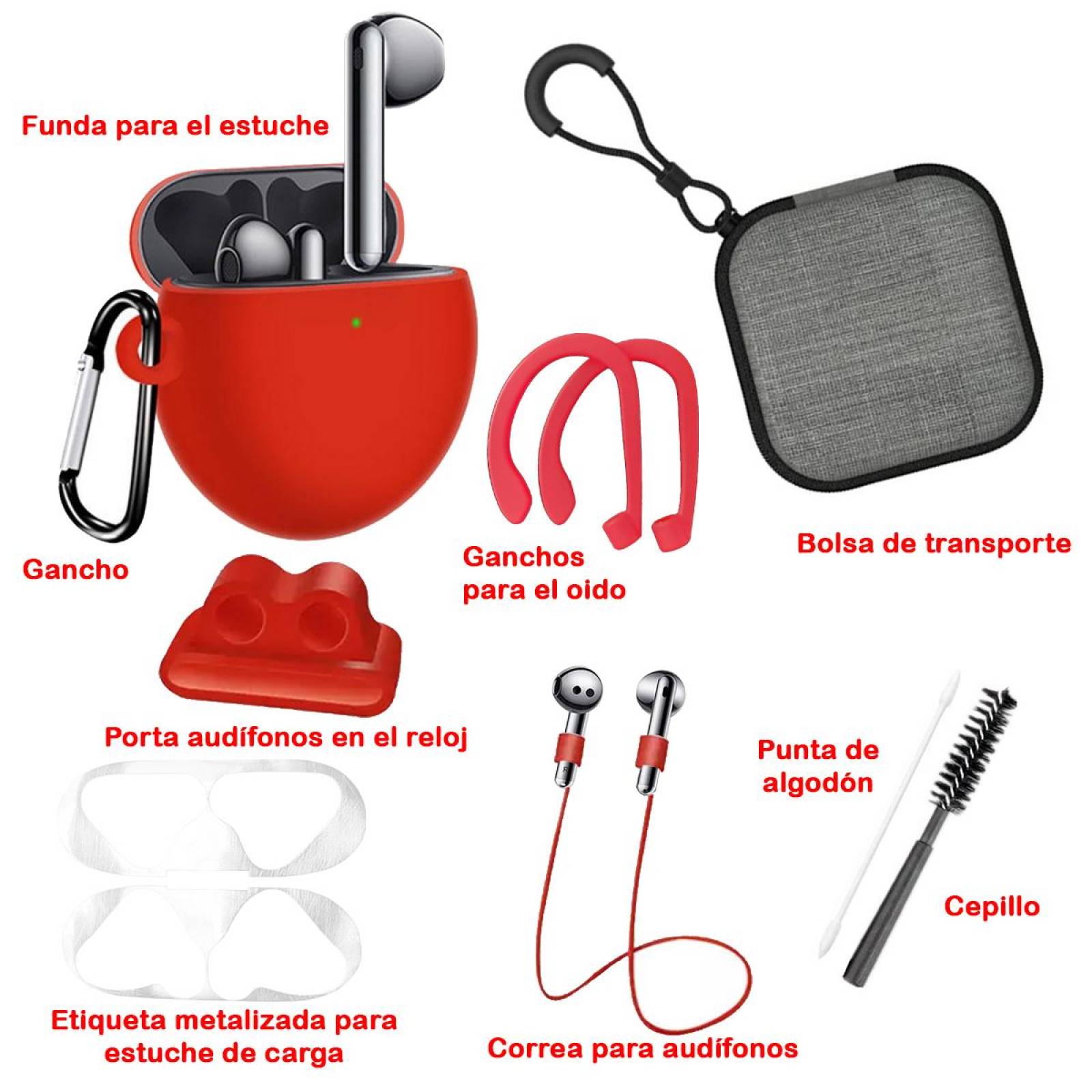 Funda Y Kit De Accesorios Para Huawei Freebuds 5i