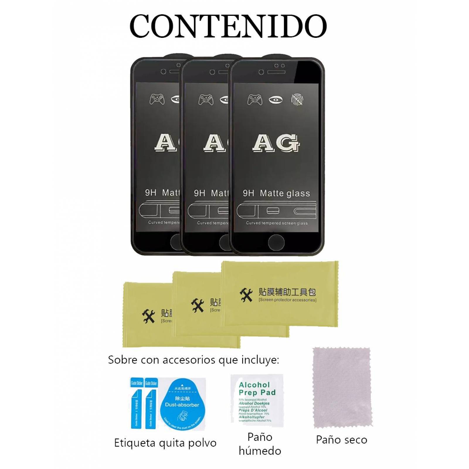 3 Piezas Mica de Cristal Templado Mate para Iphone SE 2020