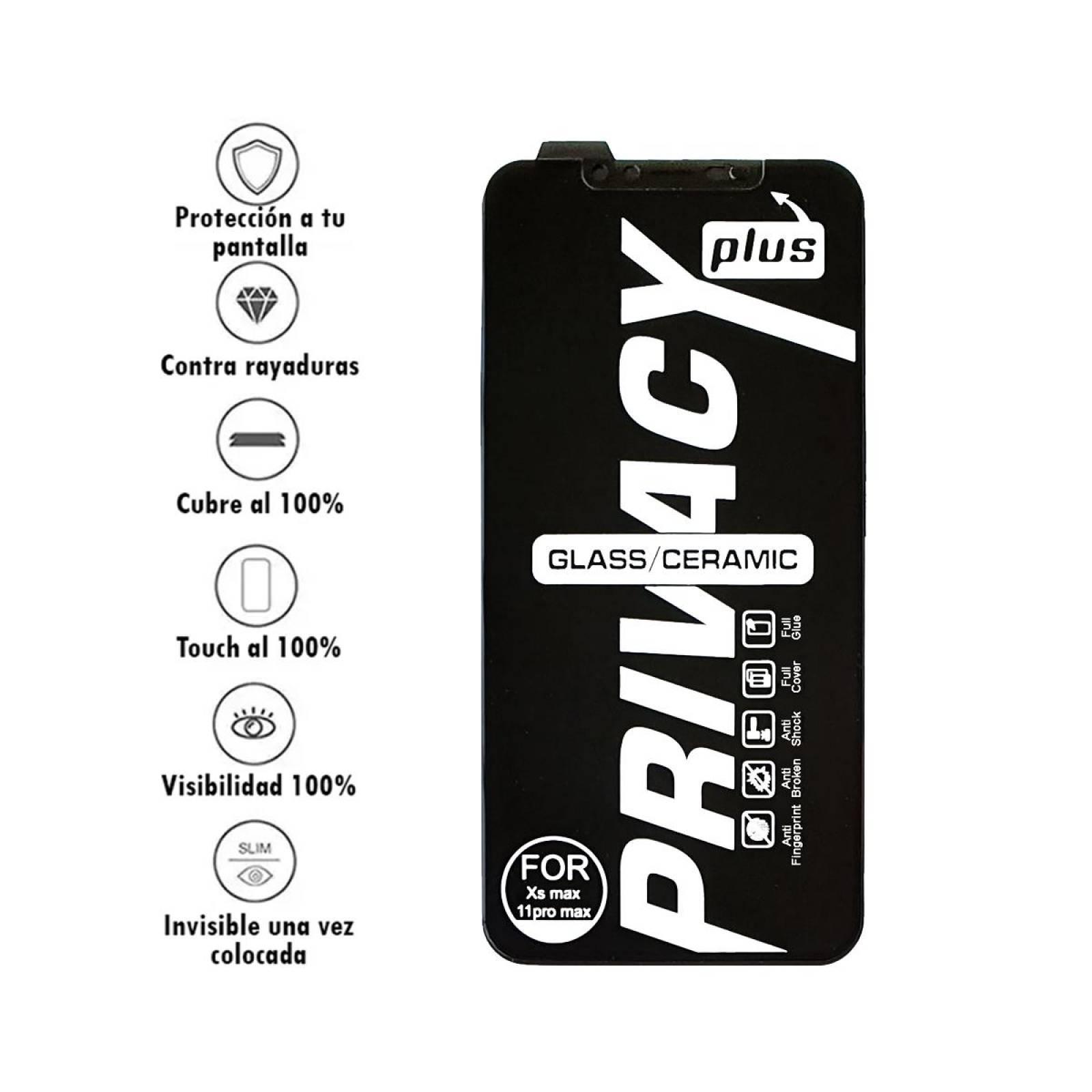 Mica Cristal Templado / Cerámica Privacidad Plus Para iPhone 11 Pro Max