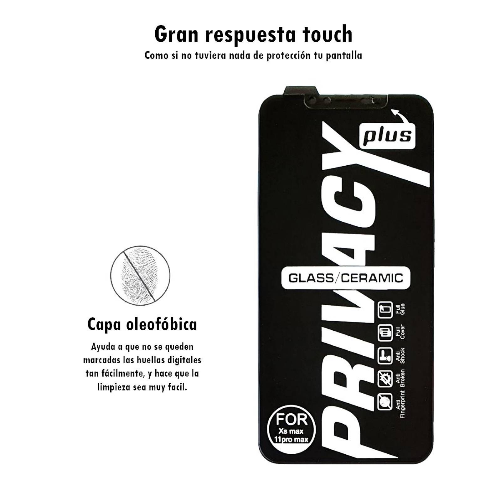 Mica Cristal Templado / Cerámica Privacidad Plus Para iPhone 11 Pro Max