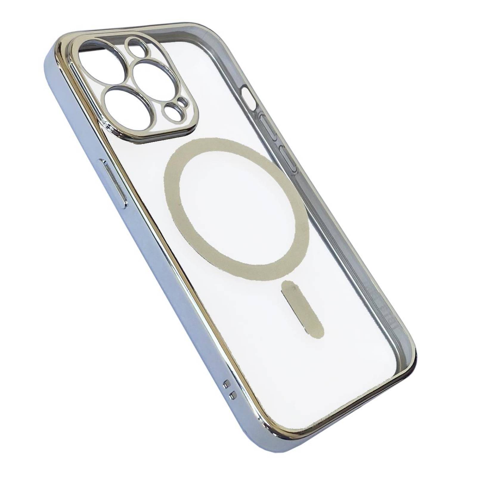 Funda Magsafe con Protector de Cámara para Iphone 13 Pro Max Plateado