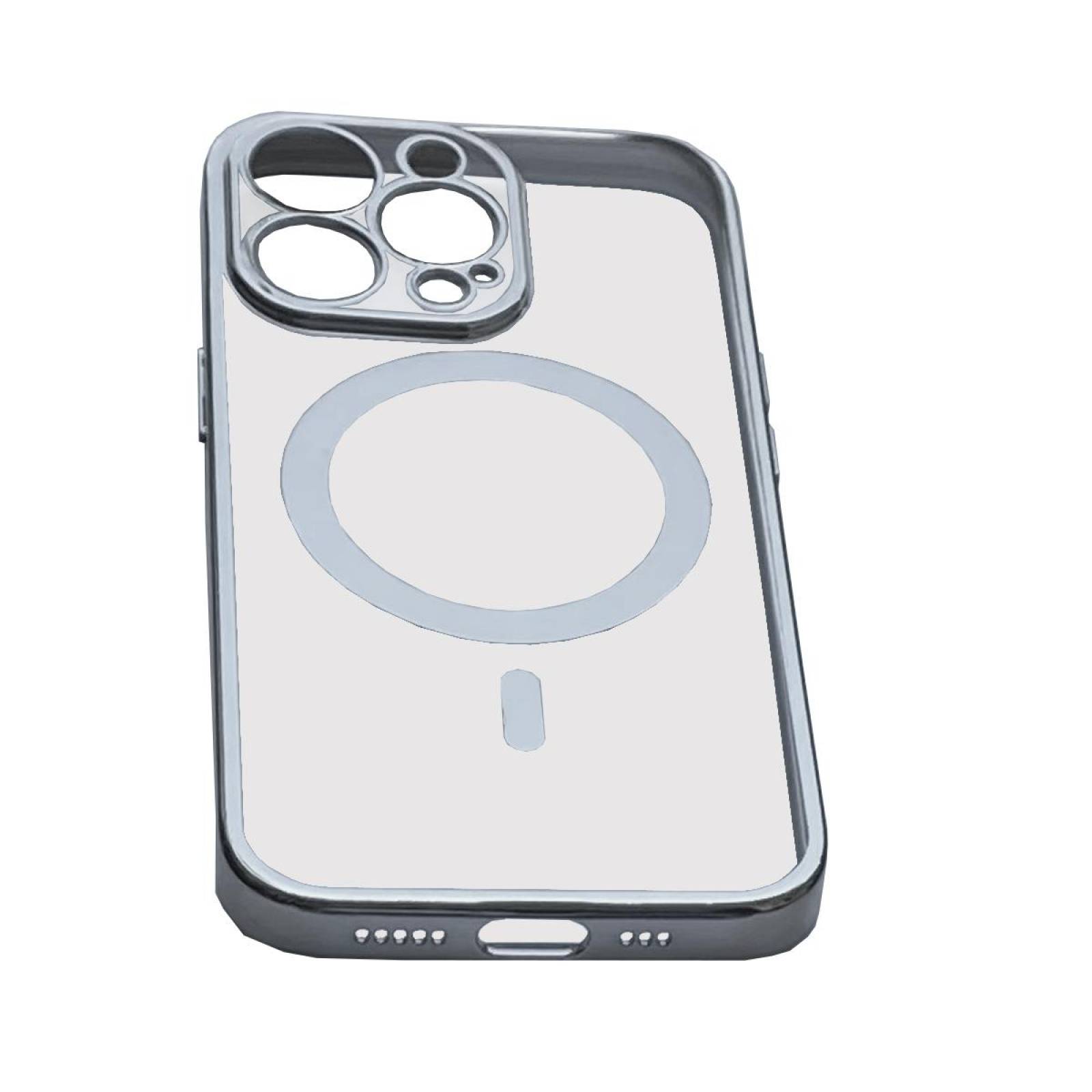 Funda Magsafe con Protector de Cámara para Iphone 13 Pro Max Plateado