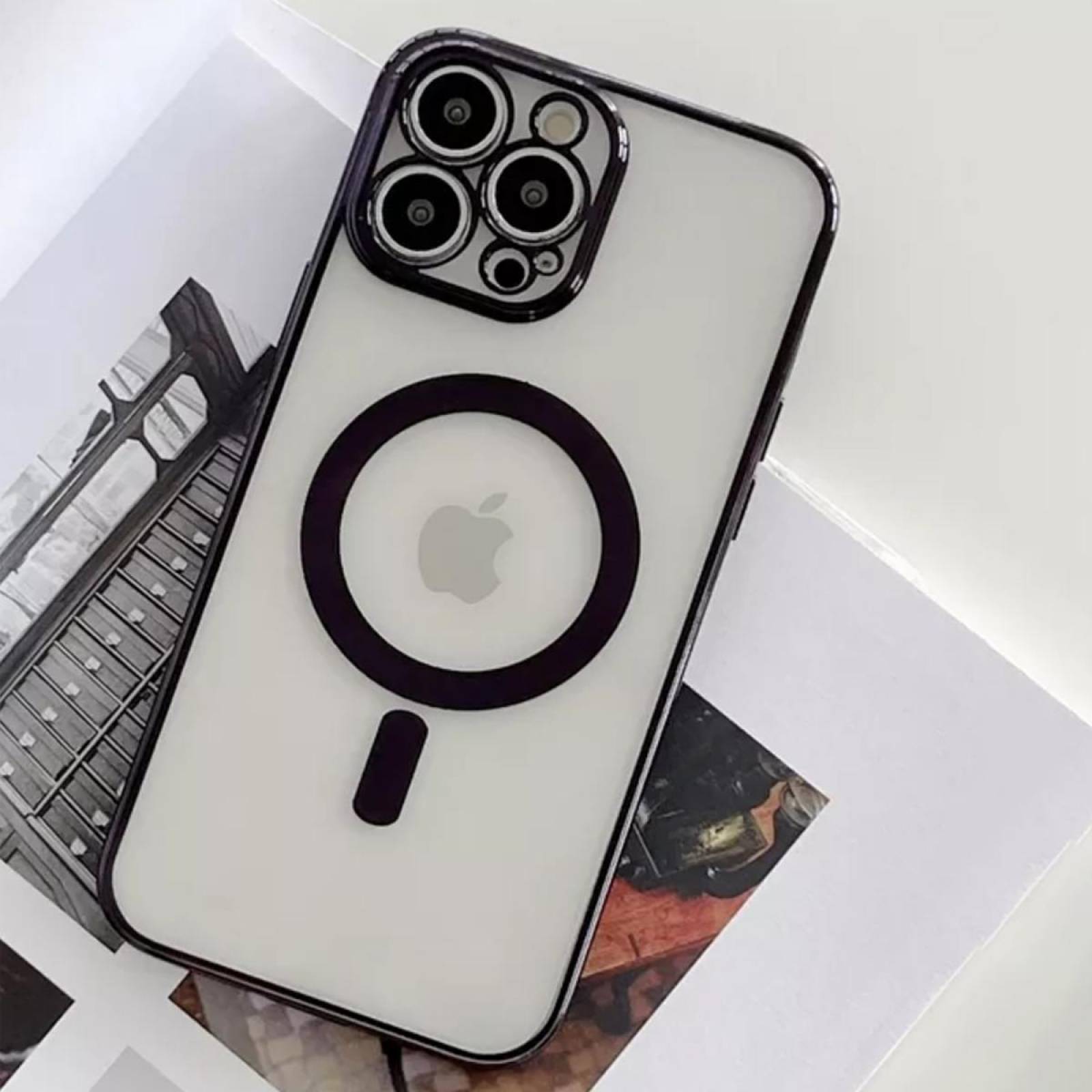 Funda Magsafe con Protector de Cámara para Iphone 13 Pro Max Negro