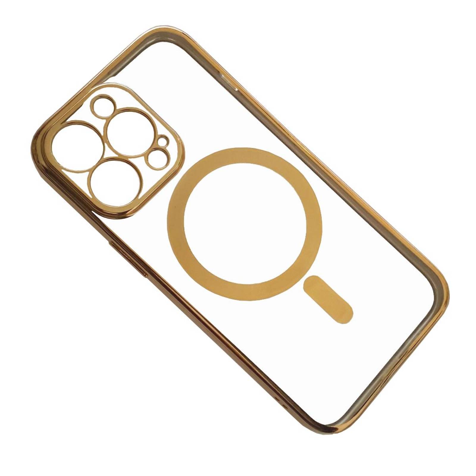 GENERICO Funda Transparente de lujo con magfase Para Iphone 13 Pro Max  Dorado
