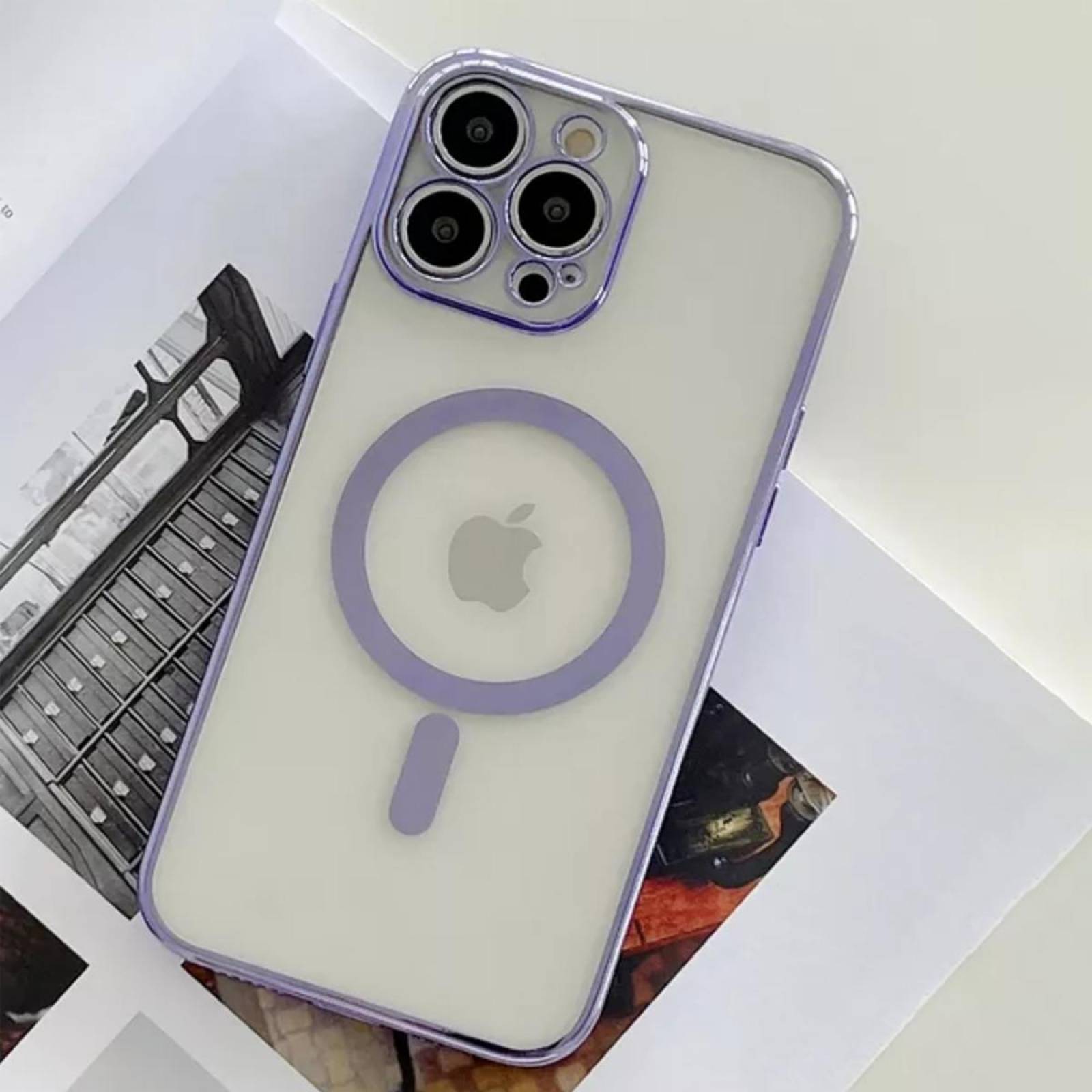 Funda Magsafe con Protector de Cámara para Iphone 13 Pro Max Lila