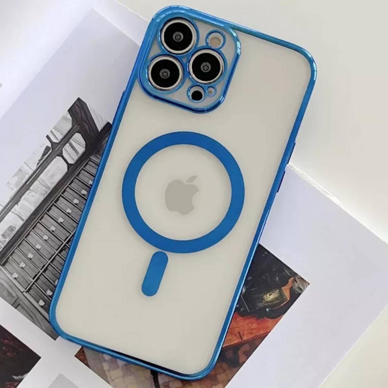 Funda Magsafe con Protector de Cámara para Iphone 13 Pro Azul cielo