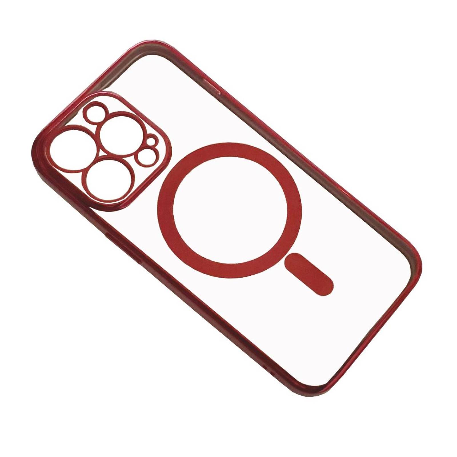 Funda Magsafe con Protector de Cámara para Iphone 13 Rojo