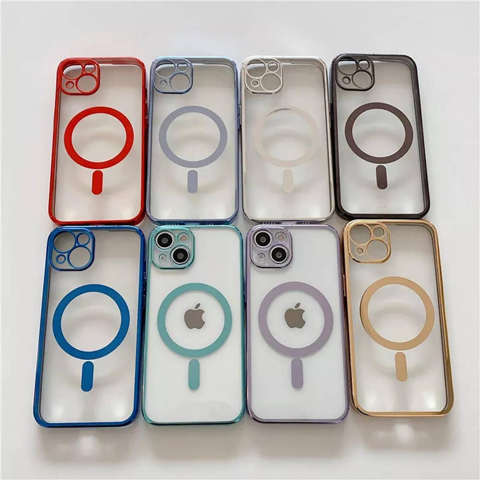 Funda Magsafe con Protector de Cámara para Iphone 13 Rojo