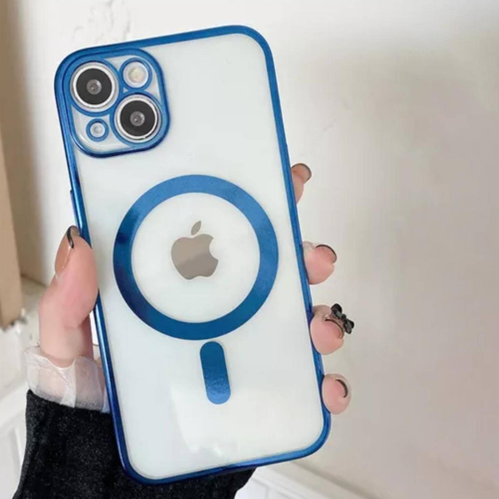 Funda Magsafe con Protector de Cámara para Iphone 13 Mini Azul marino
