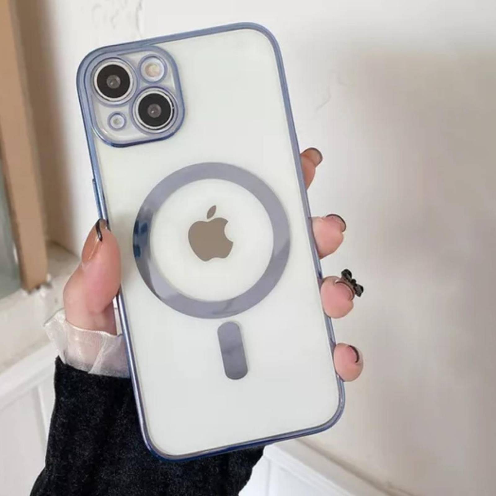 Funda Magsafe con Protector de Cámara para Iphone 13 Mini Azul cielo