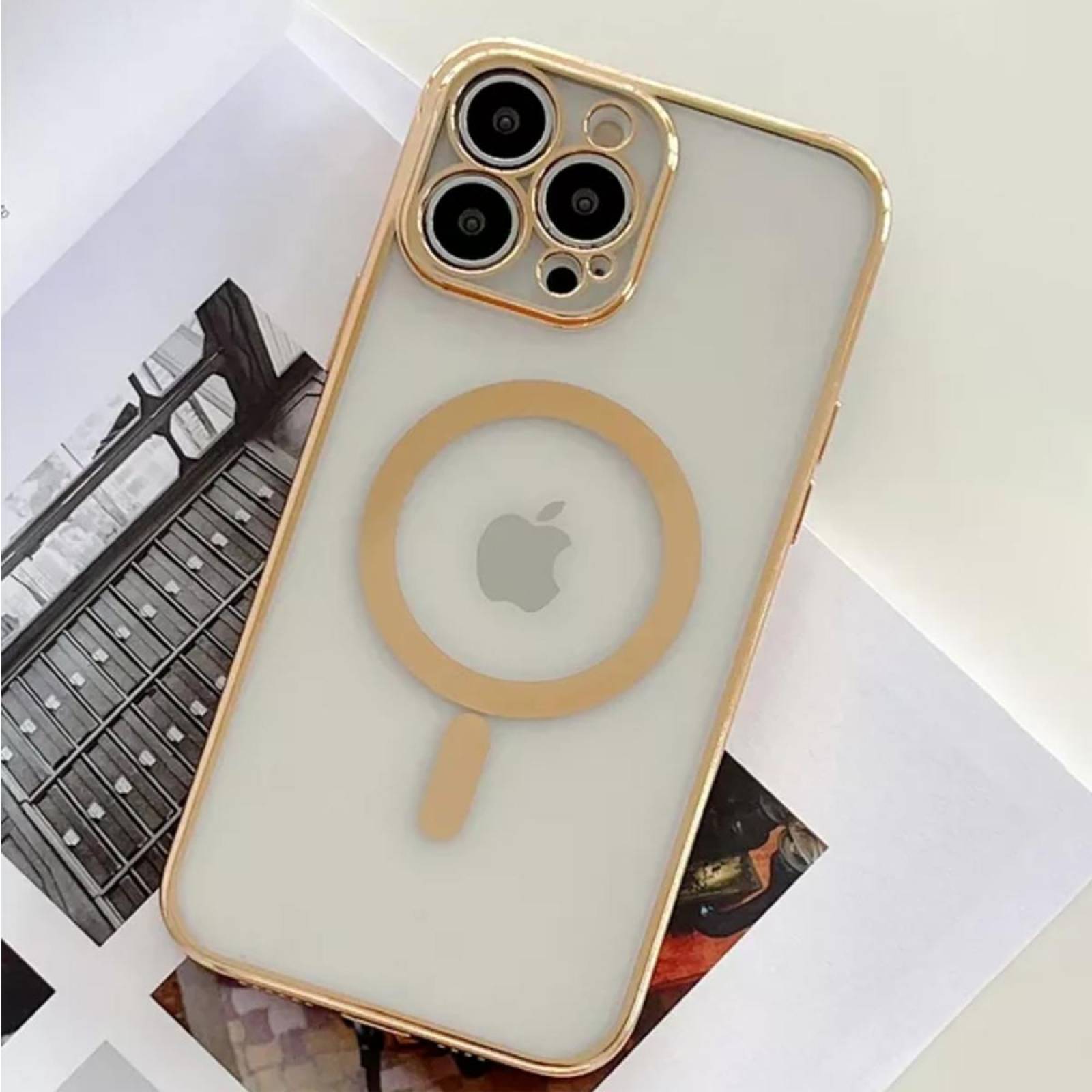 Funda Magsafe con Protector de Cámara para Iphone 13 Pro Dorado