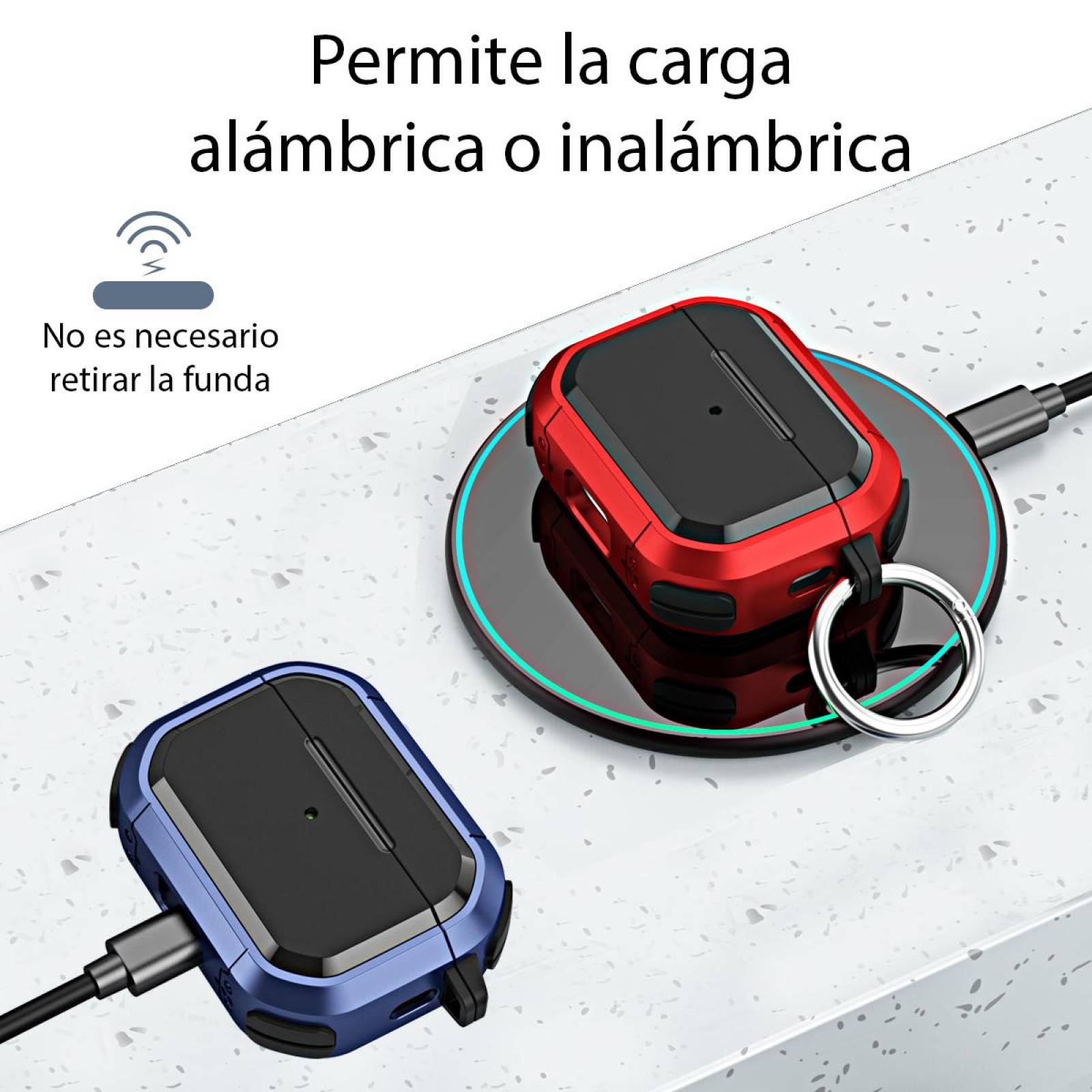 Funda Uso Rudo para Airpods Pro 2a Gen. y pluma limpiadora Dorado